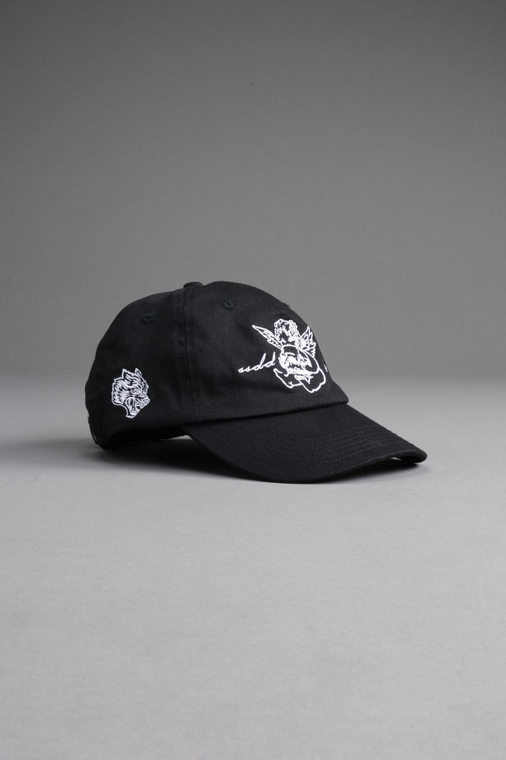 Cherub and the Skull Dad Hat V2 in Black