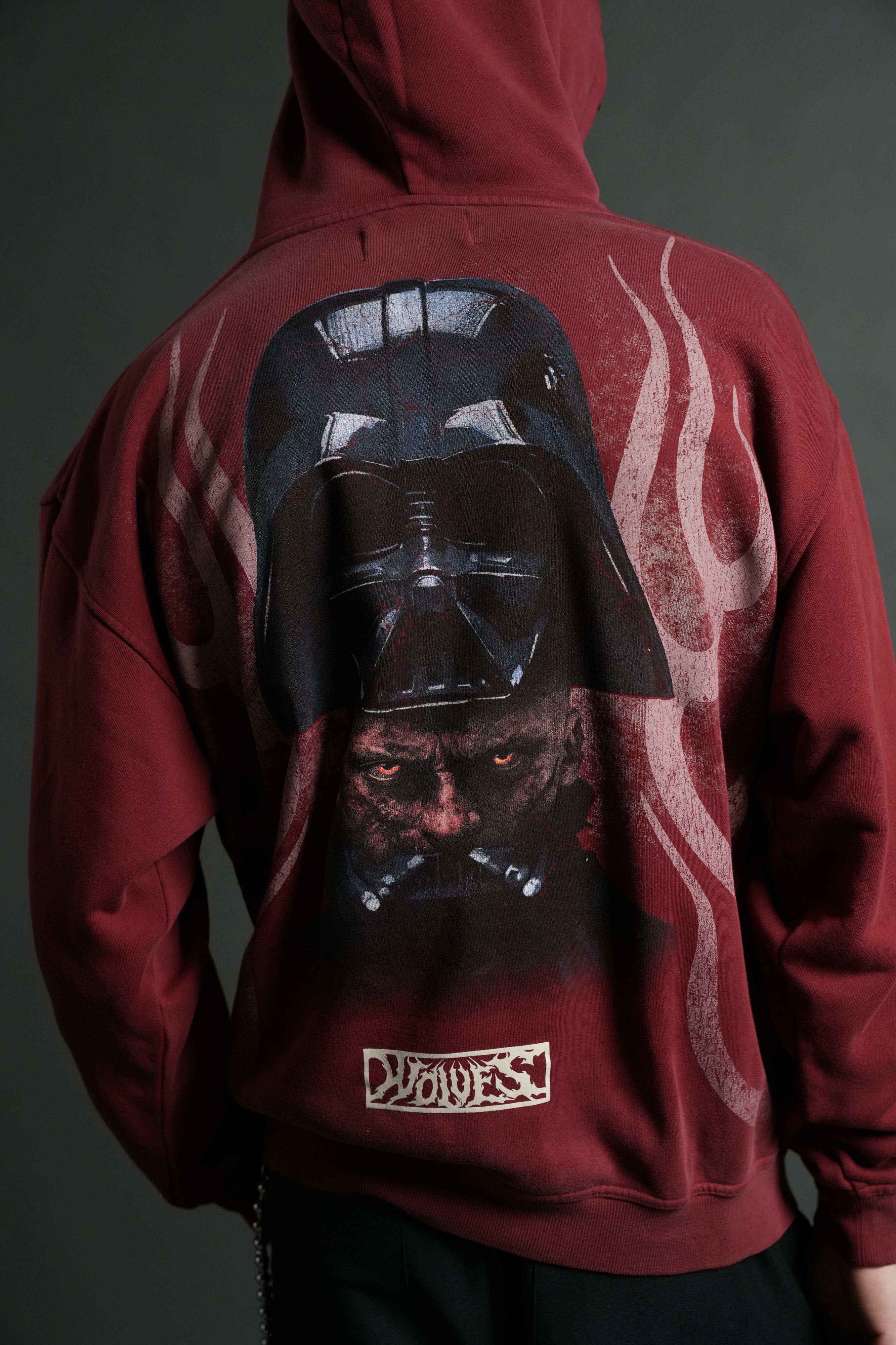 Ashes of the Dark V2 "Pierce" Hoodie in Cherry Red Drift Wash