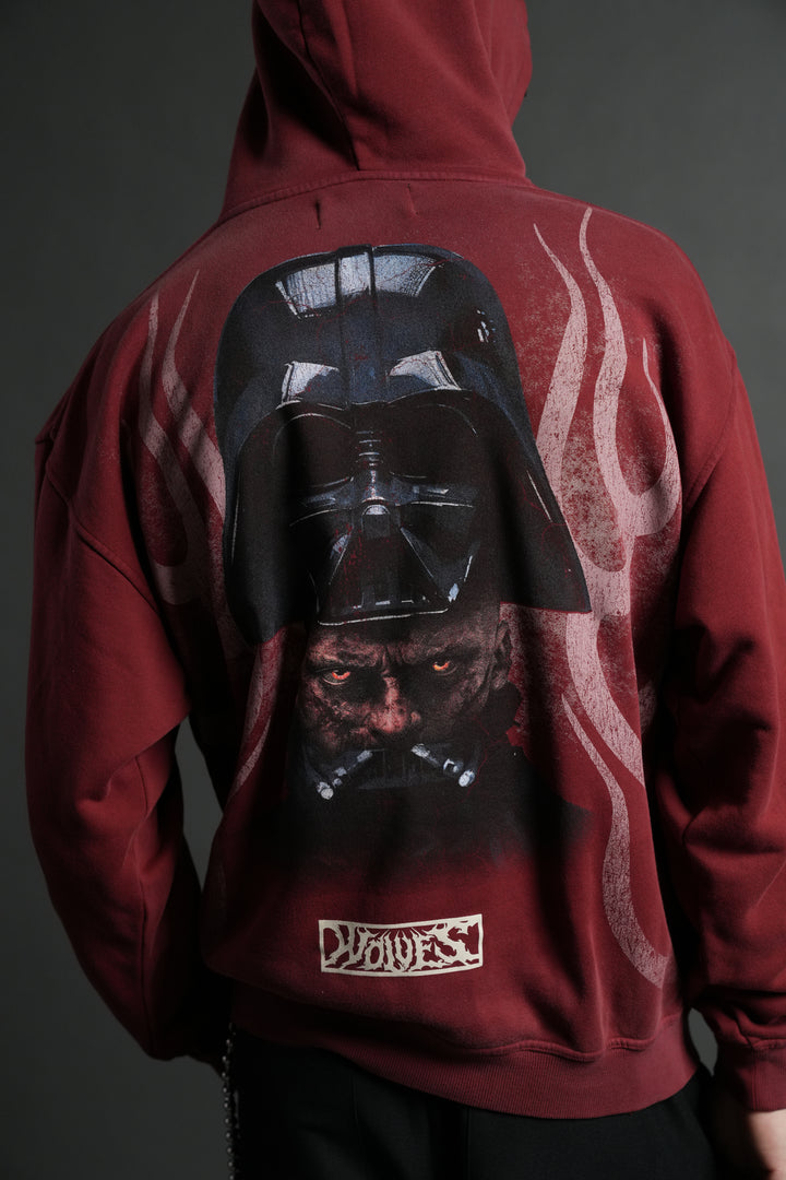 Ashes of the Dark V2 "Pierce" Hoodie in Cherry Red Drift Wash