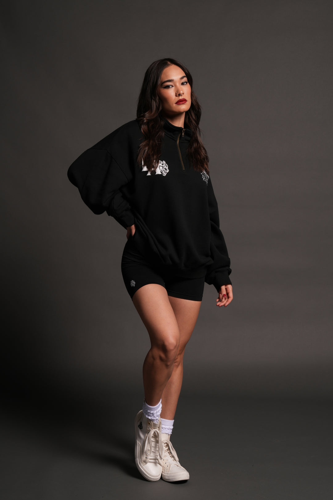 La Wolves V2 Duke 1/4 Zip Mock Neck in Black