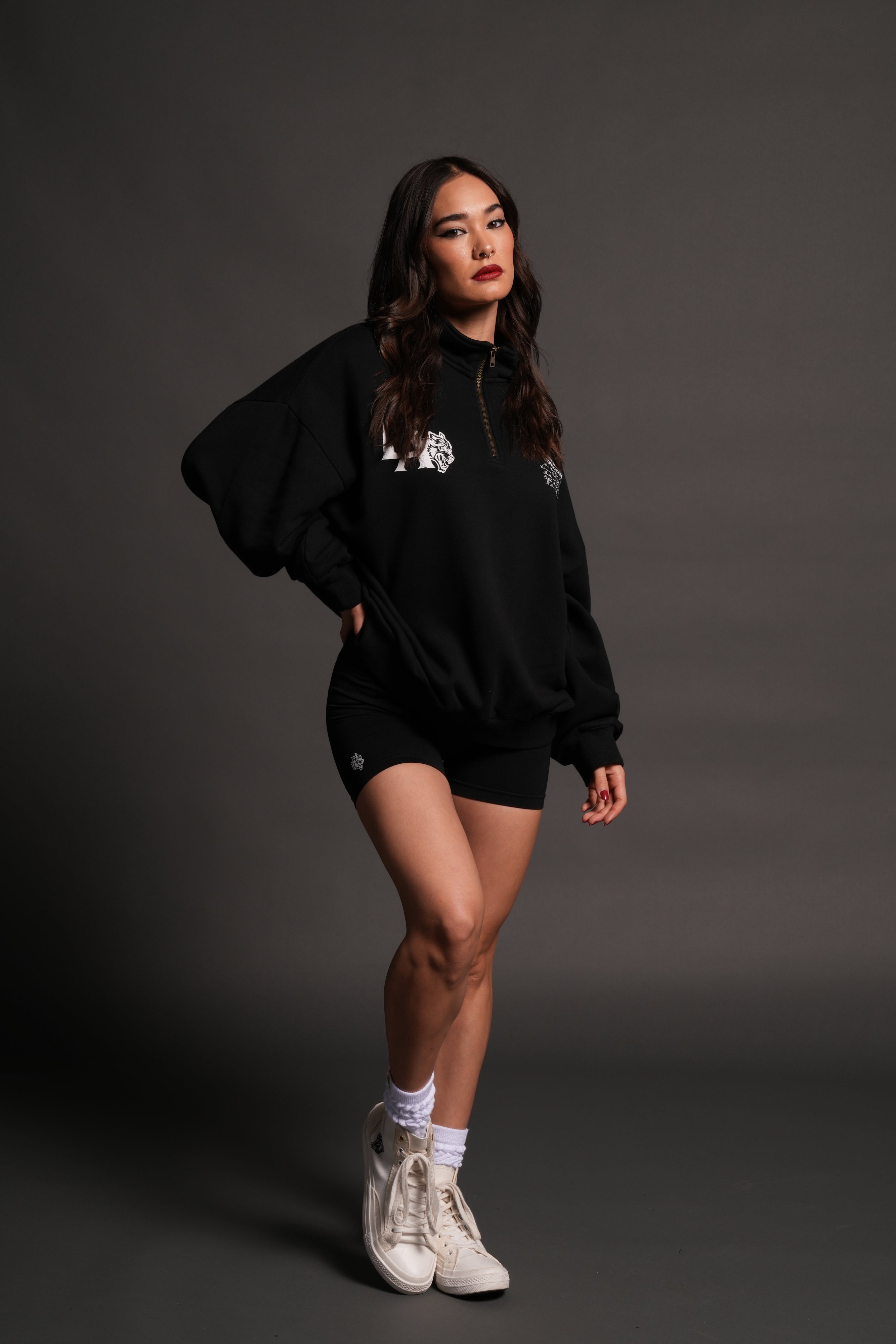 La Wolves V2 Duke 1/4 Zip Mock Neck in Black