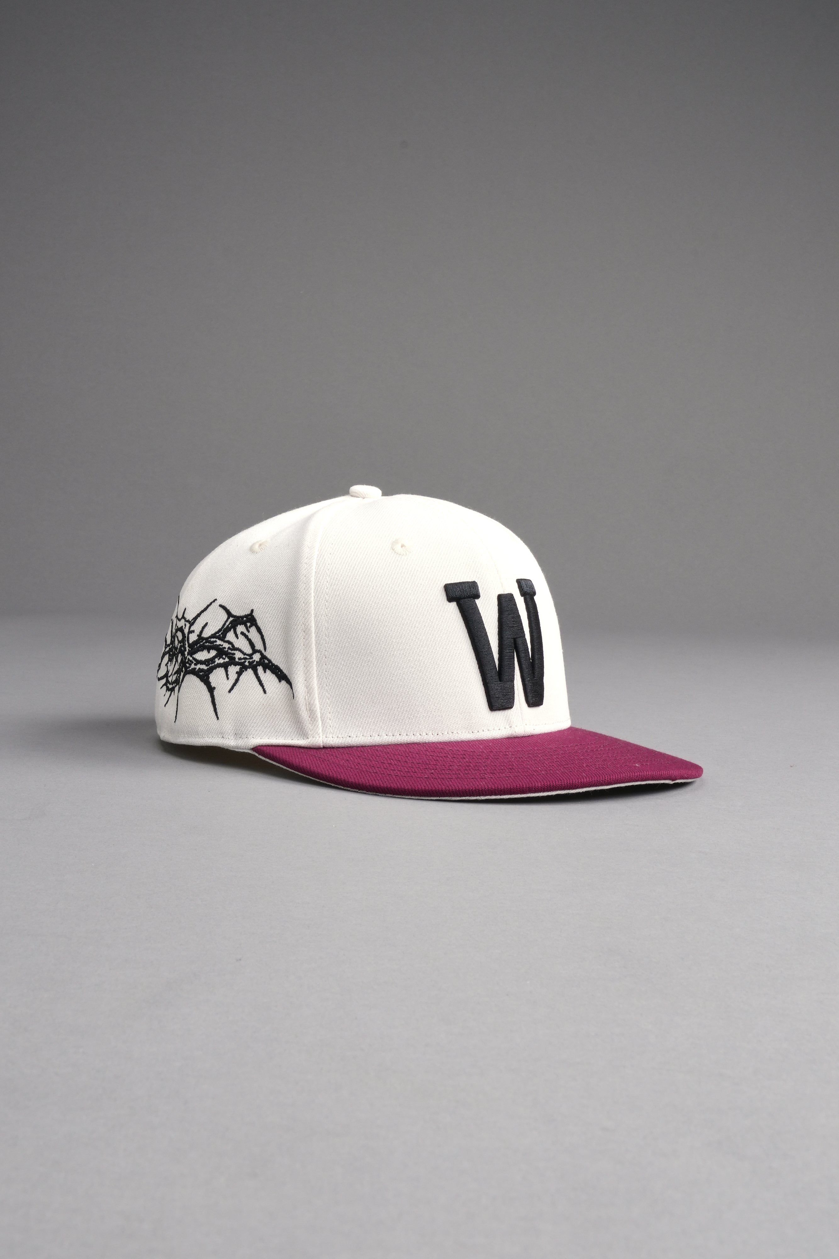 Thorns Fitted Cap in Cream/Oxblood