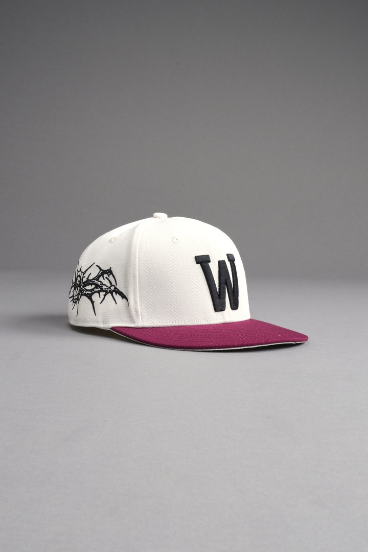 Thorns Fitted Cap in Cream/Oxblood
