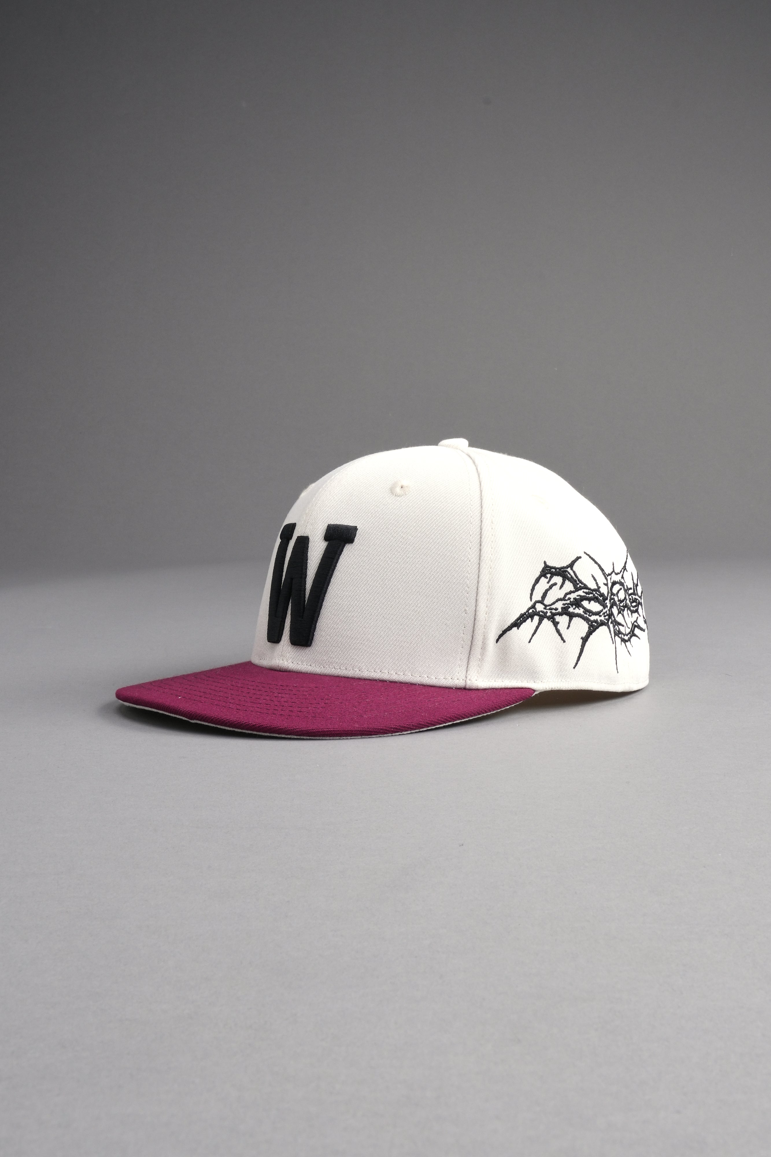 Thorns Fitted Cap in Cream/Oxblood