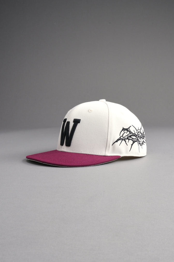 Thorns Fitted Cap in Cream/Oxblood