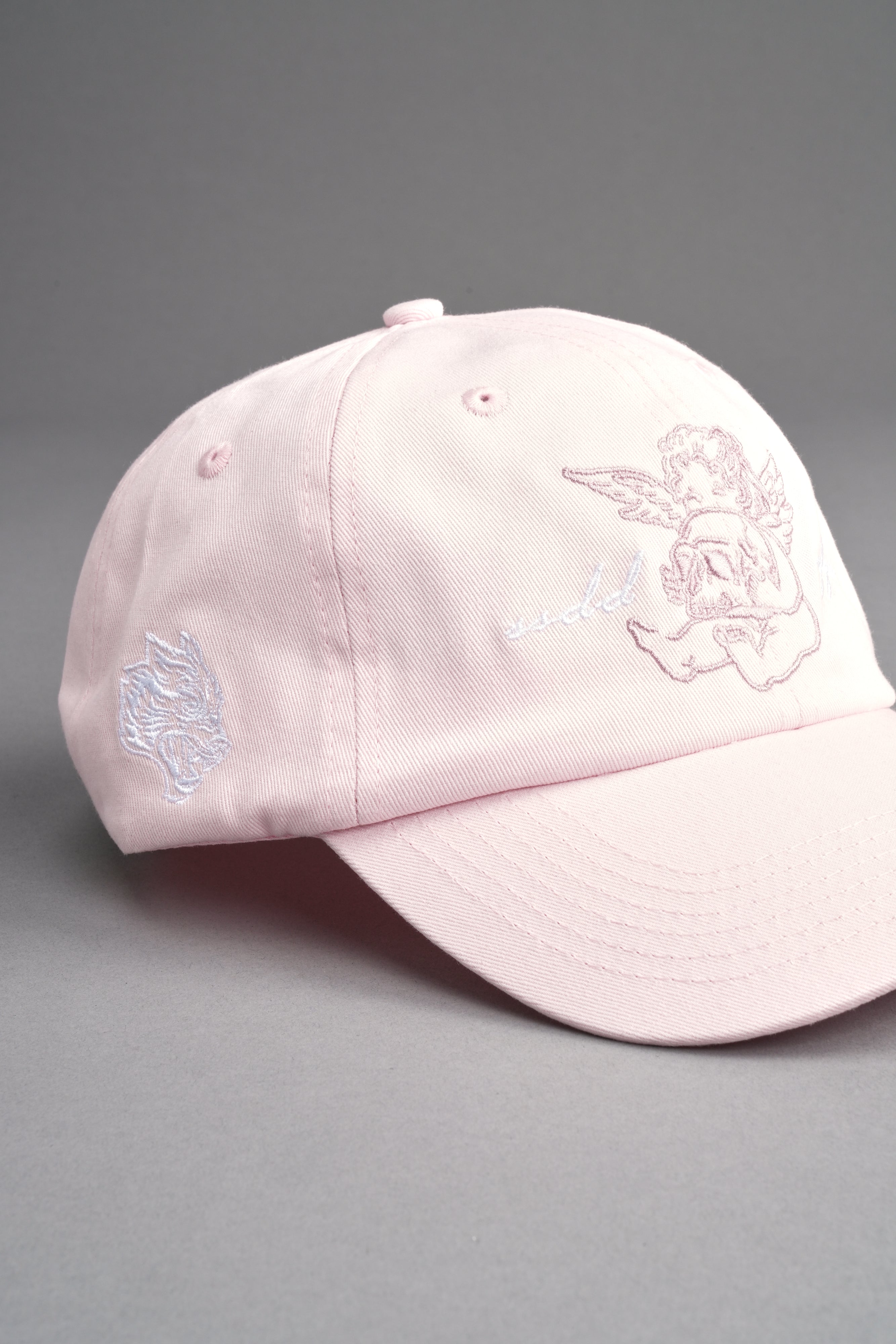 Cherub and the Skull Dad Hat V2 in Blush Pink