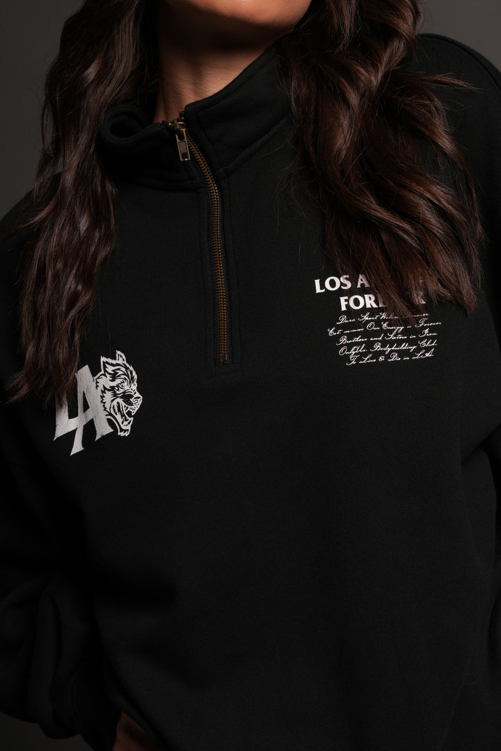 La Wolves V2 Duke 1/4 Zip Mock Neck in Black