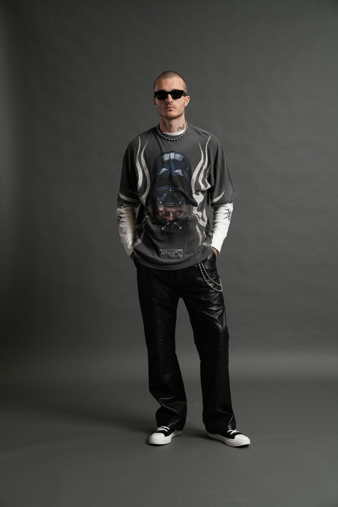 Ashes of the Dark V2 "Premium" Oversized Tee in Wolf Gray Drift Wash