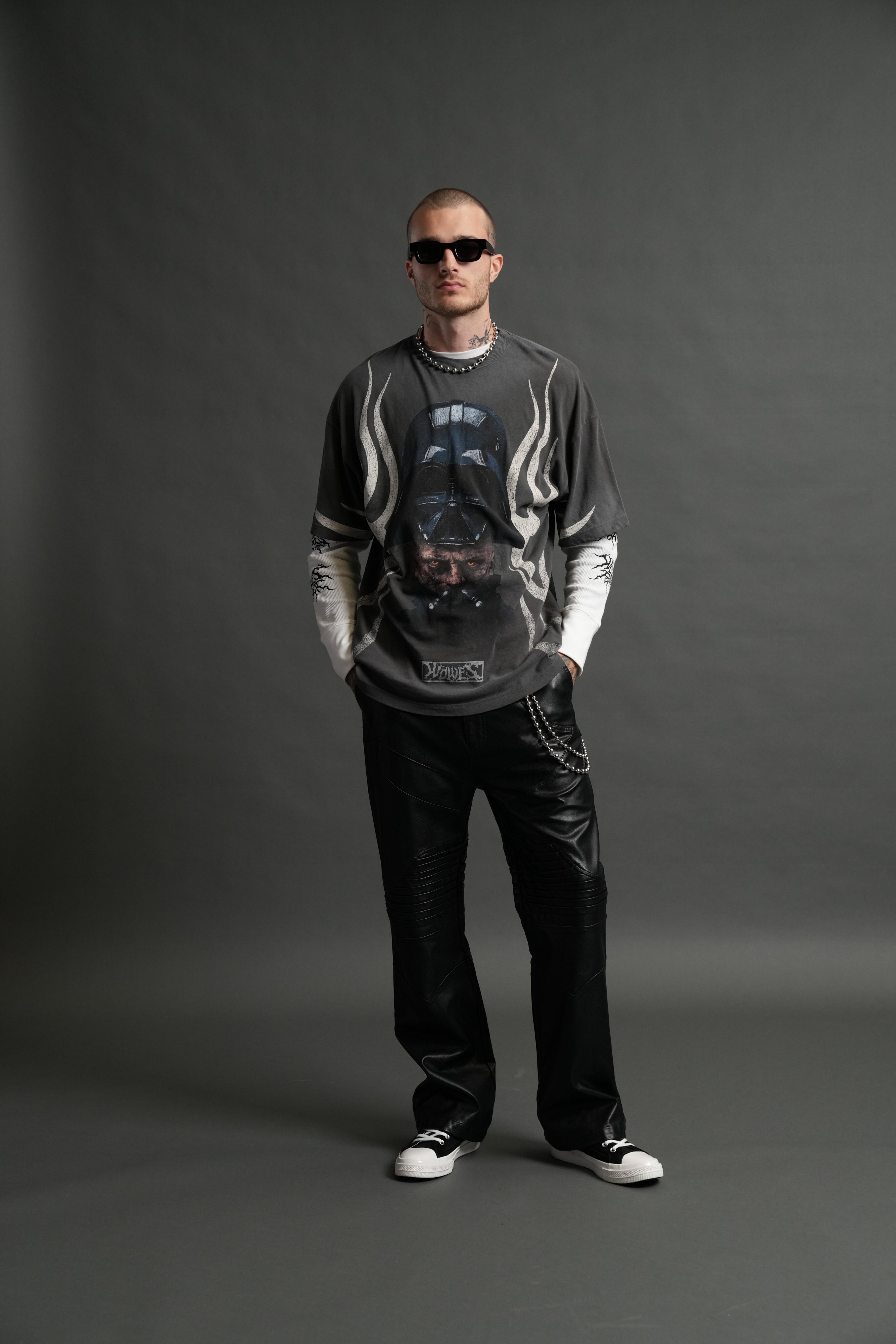 Ashes of the Dark V2 "Premium" Oversized Tee in Wolf Gray Drift Wash