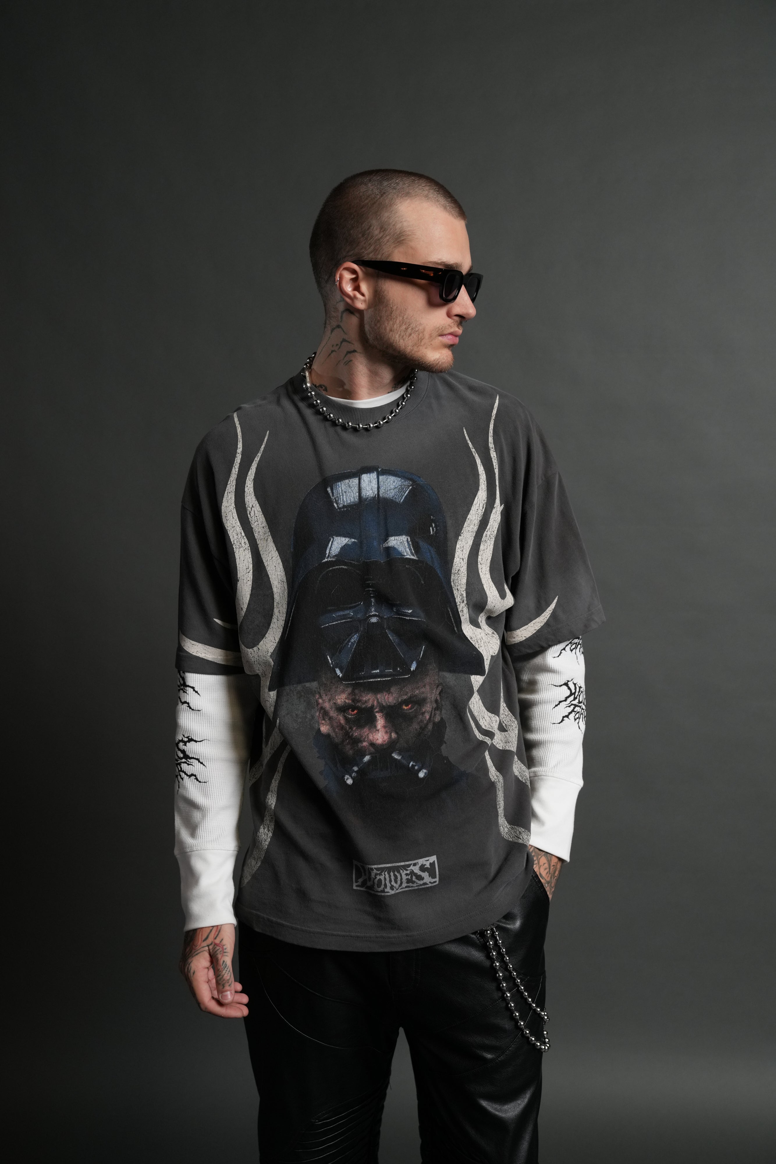 Ashes of the Dark V2 "Premium" Oversized Tee in Wolf Gray Drift Wash