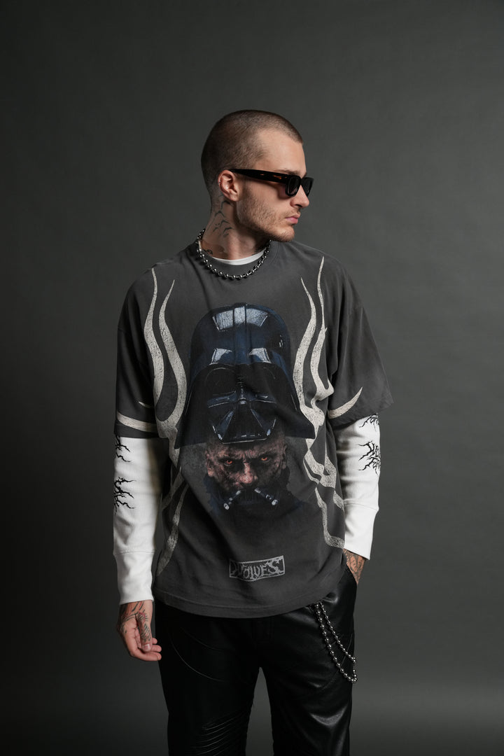 Ashes of the Dark V2 "Premium" Oversized Tee in Wolf Gray Drift Wash