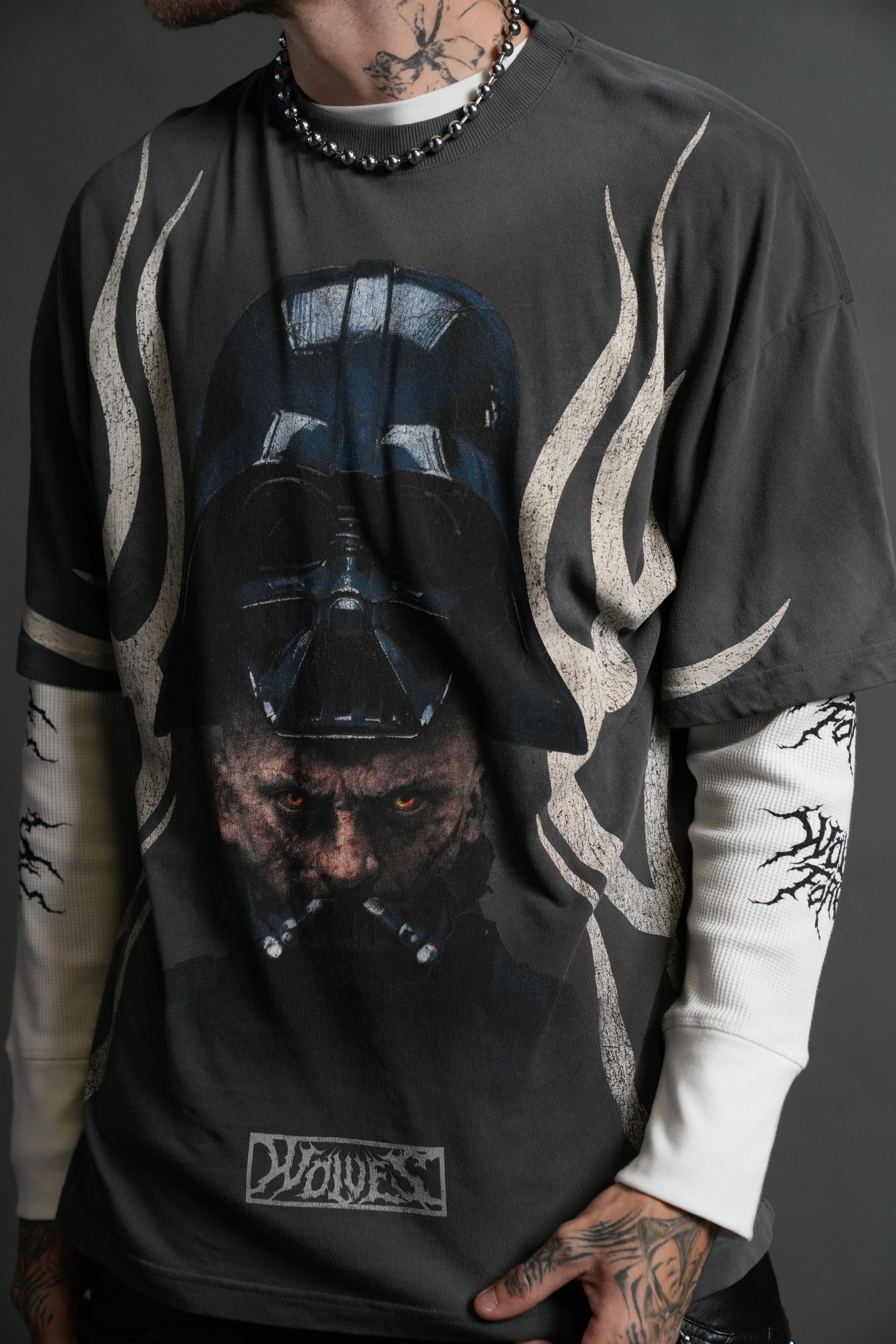 Ashes of the Dark V2 "Premium" Oversized Tee in Wolf Gray Drift Wash