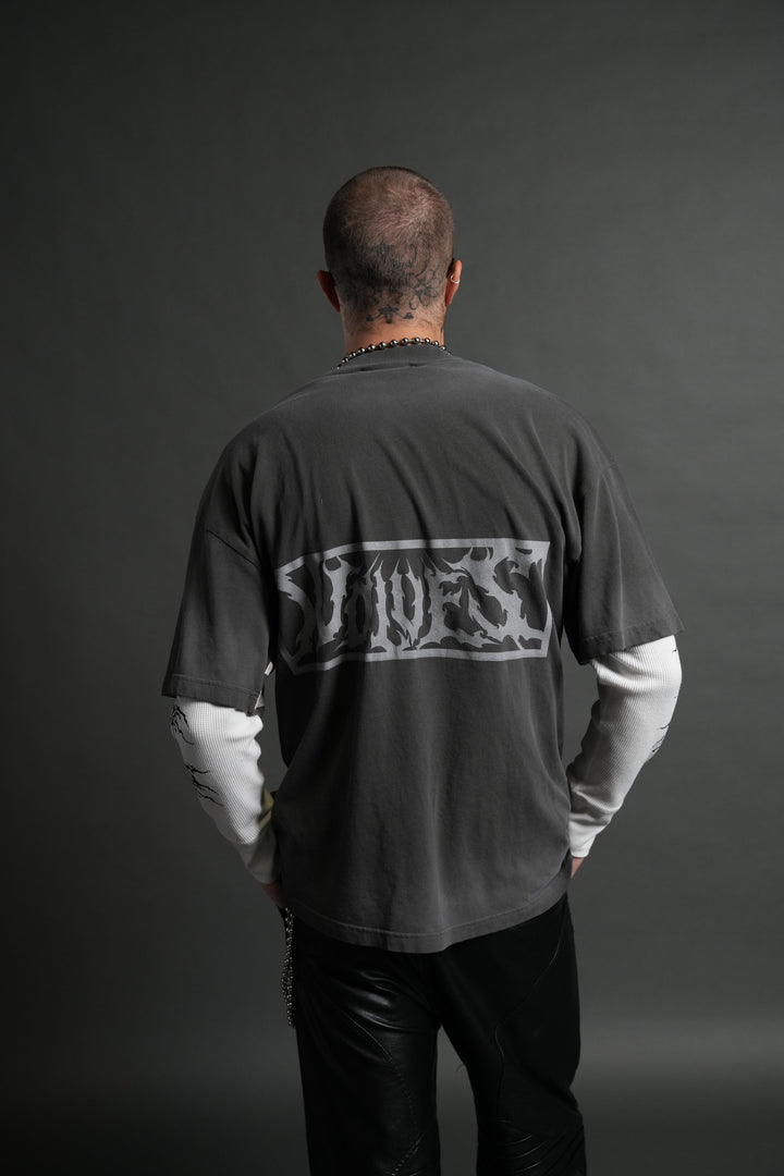 Ashes of the Dark V2 "Premium" Oversized Tee in Wolf Gray Drift Wash