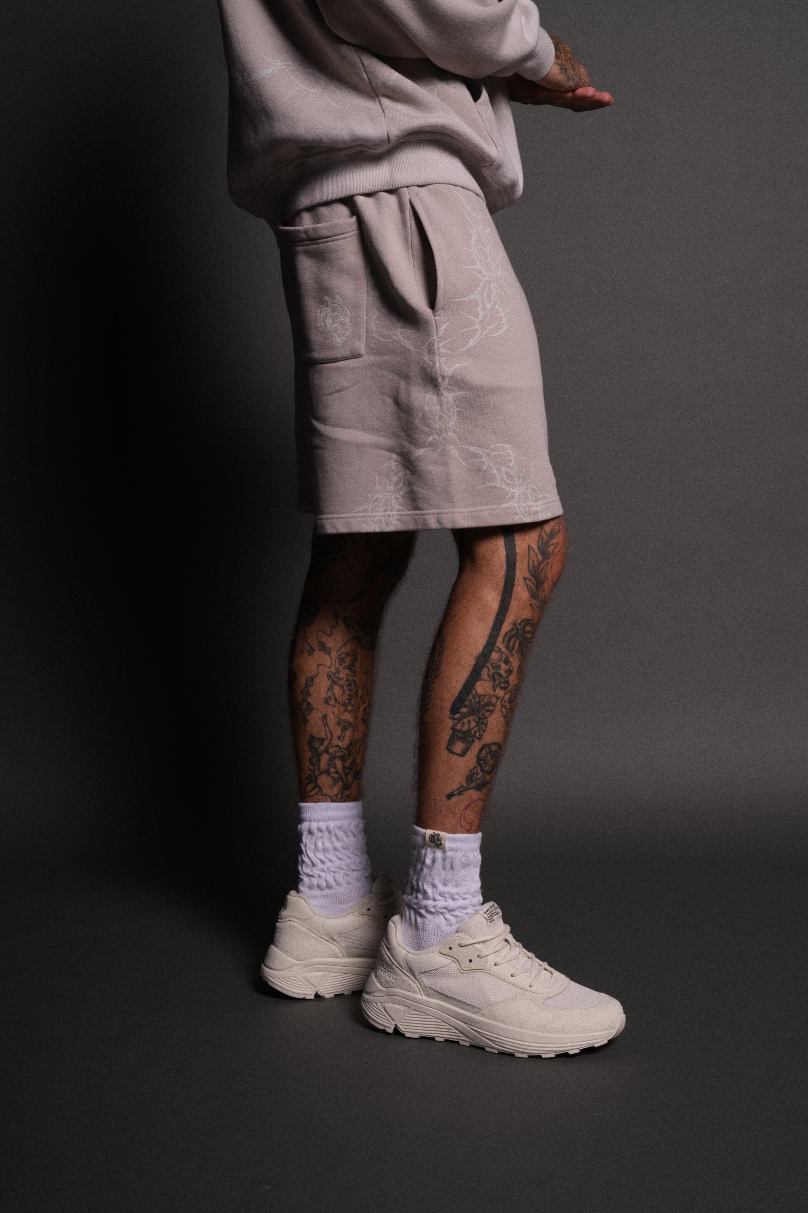 Thorns Post Lounge Sweat Shorts in Clay