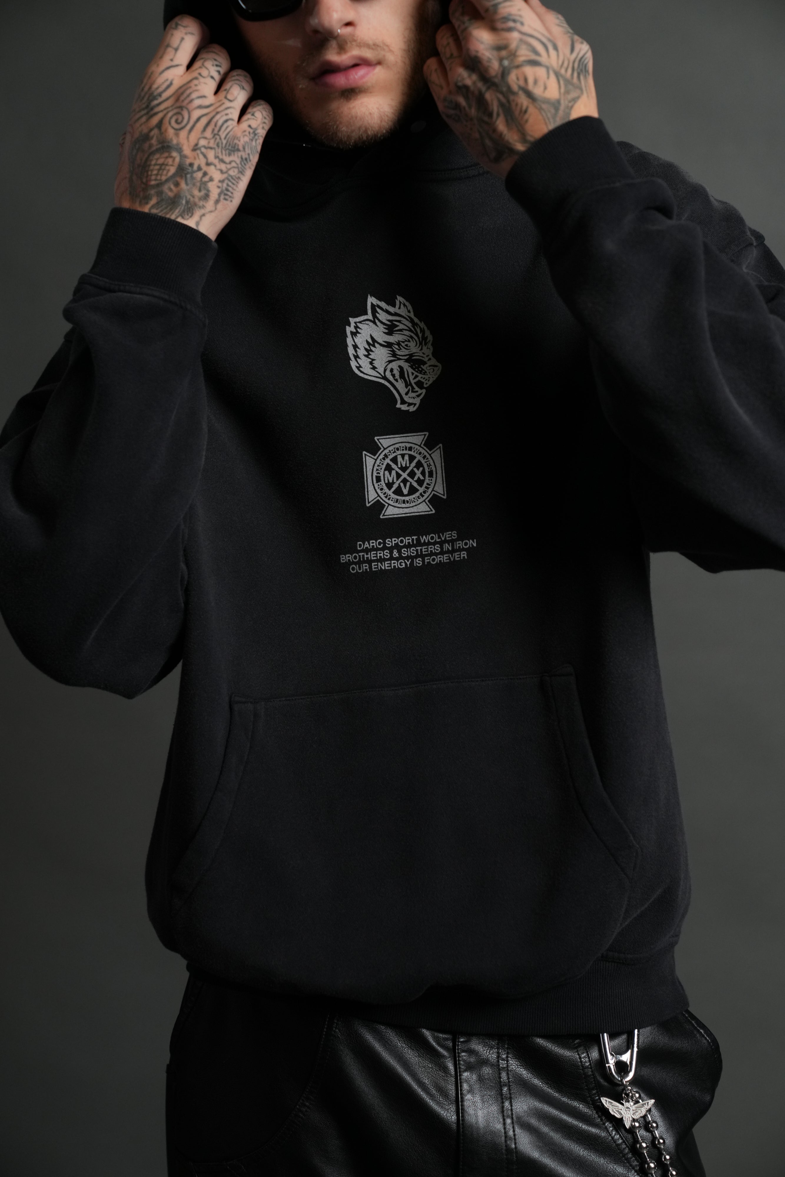 Ashes of the Dark V2 "Pierce" Hoodie in Black Drift Wash