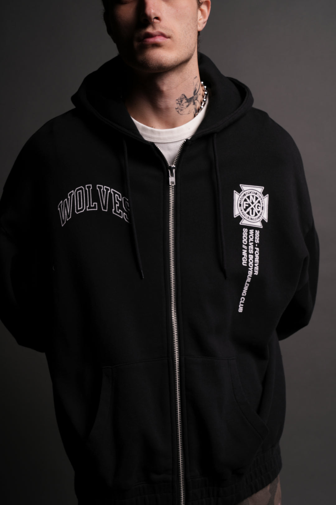 On Our Sleeve "Chambers" Zip Hoodie in Black