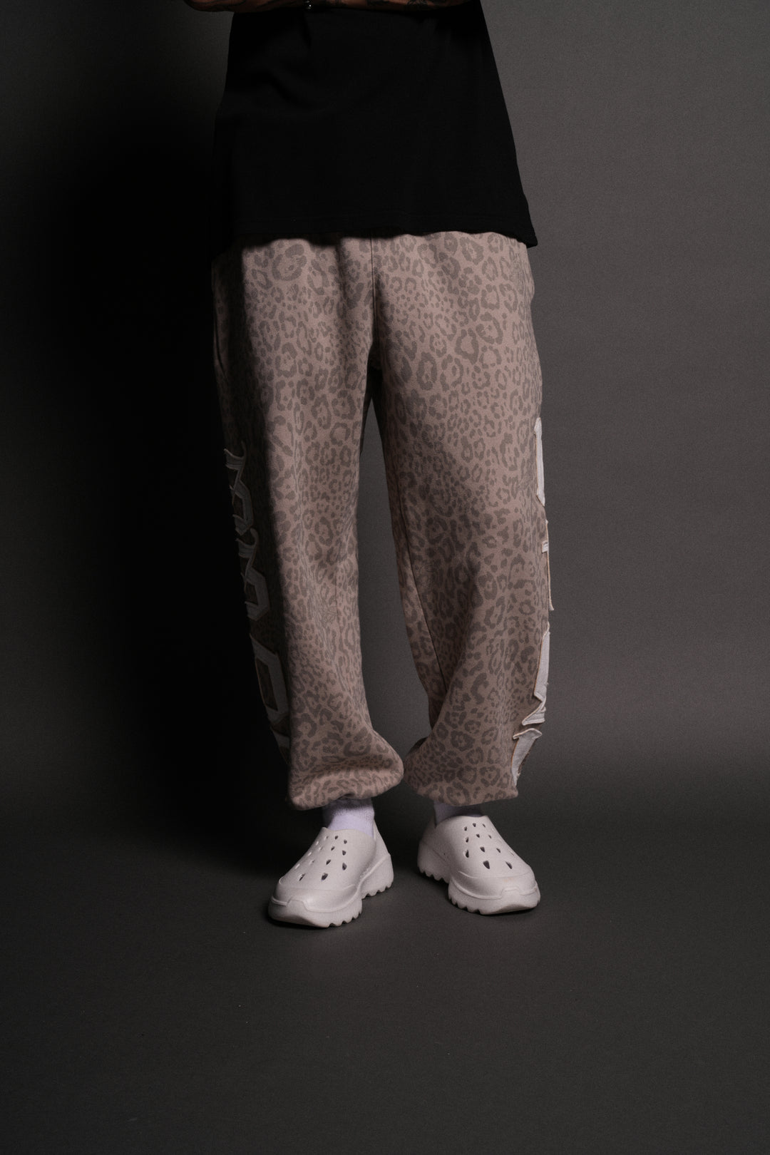 Our Mantra Lightweight Lounger Sweat Pants in Clay Leopard