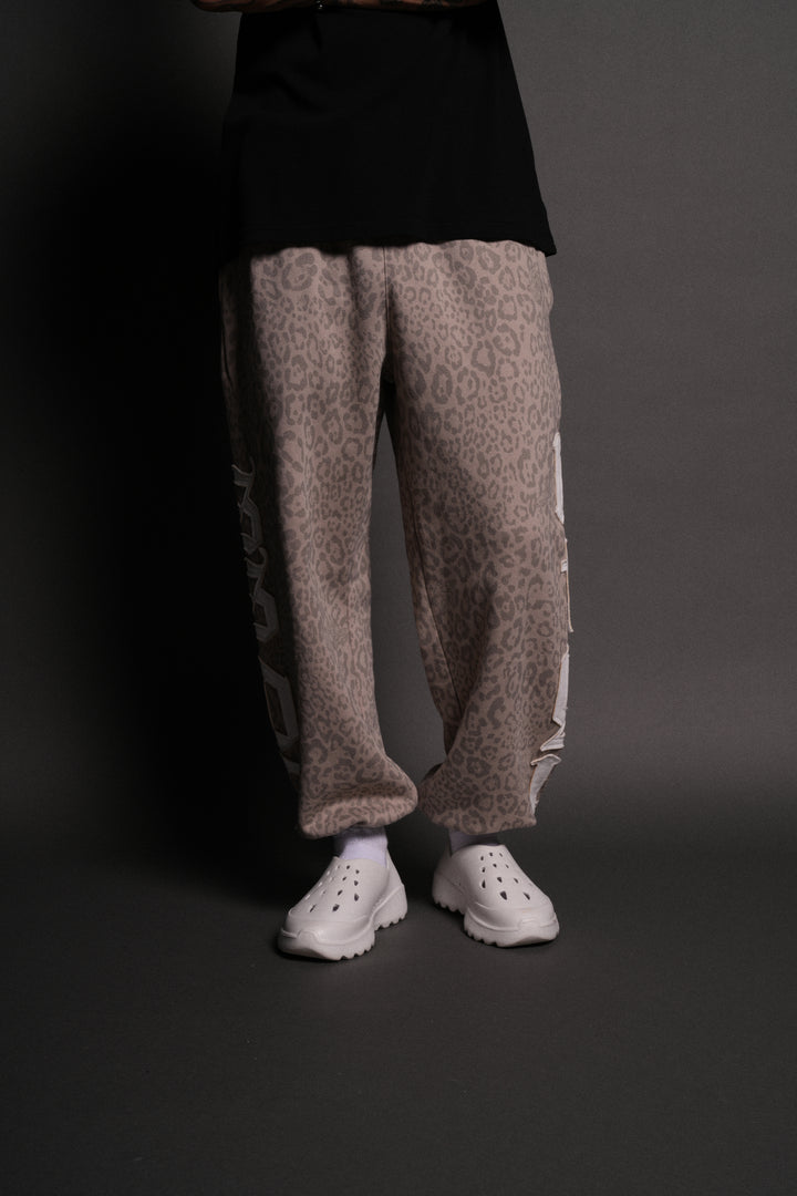 Our Mantra Lightweight Lounger Sweat Pants in Clay Leopard