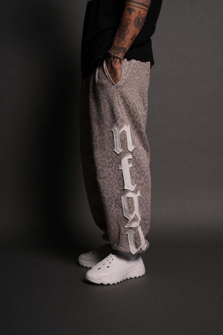 Our Mantra Lightweight Lounger Sweat Pants in Clay Leopard