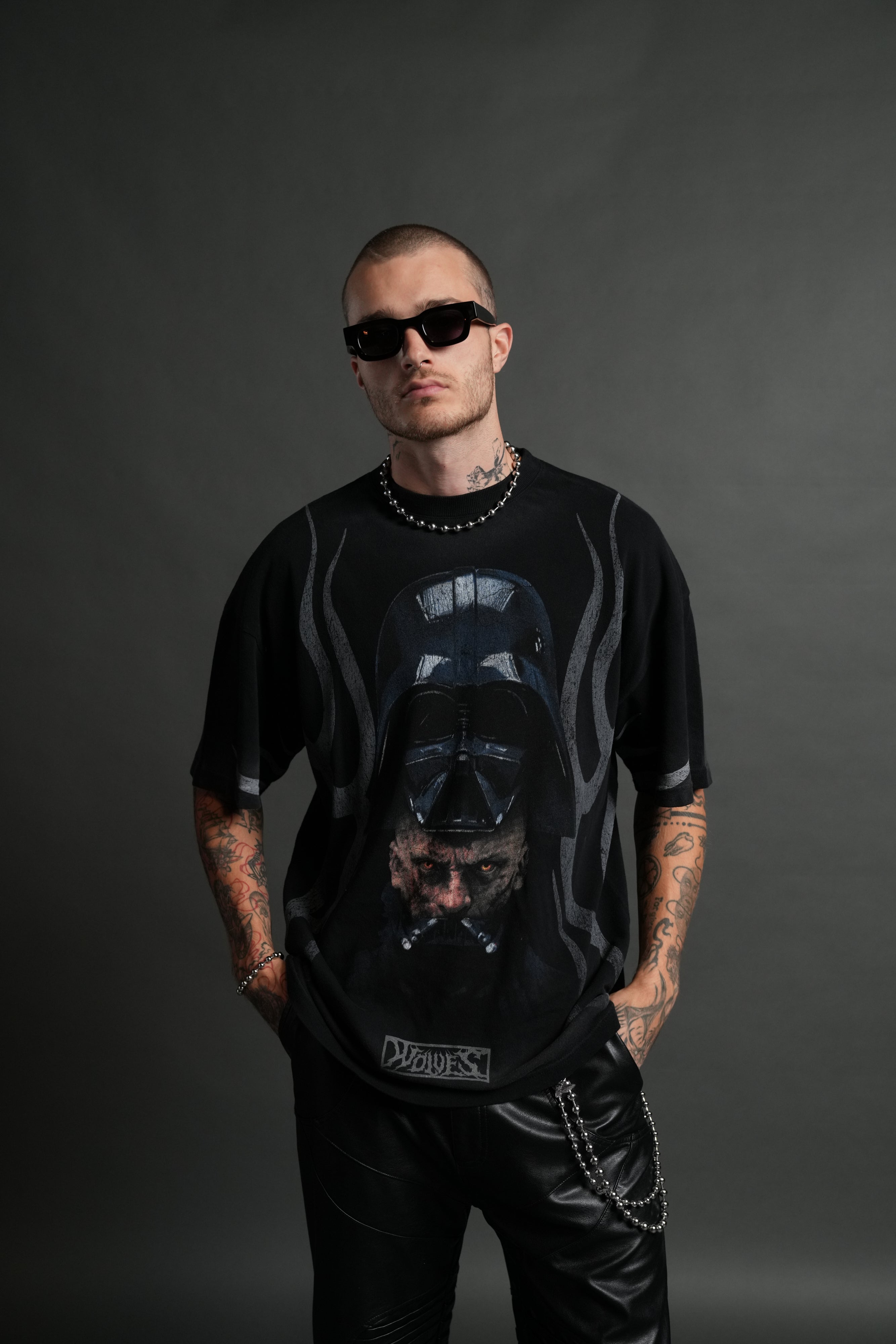 Ashes of the Dark V2 "Premium" Oversized Tee in Black Drift Wash