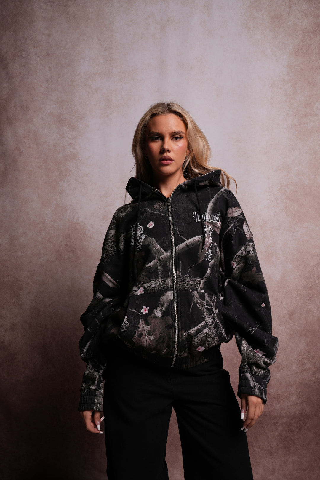 Darc Infernal "Chambers" Zip Hoodie in Darc Blossom Woodland Camo