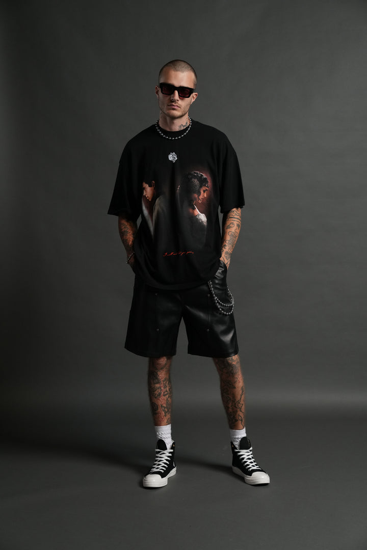 Crossed Paths "Premium" Oversized Unisex Tee in Black