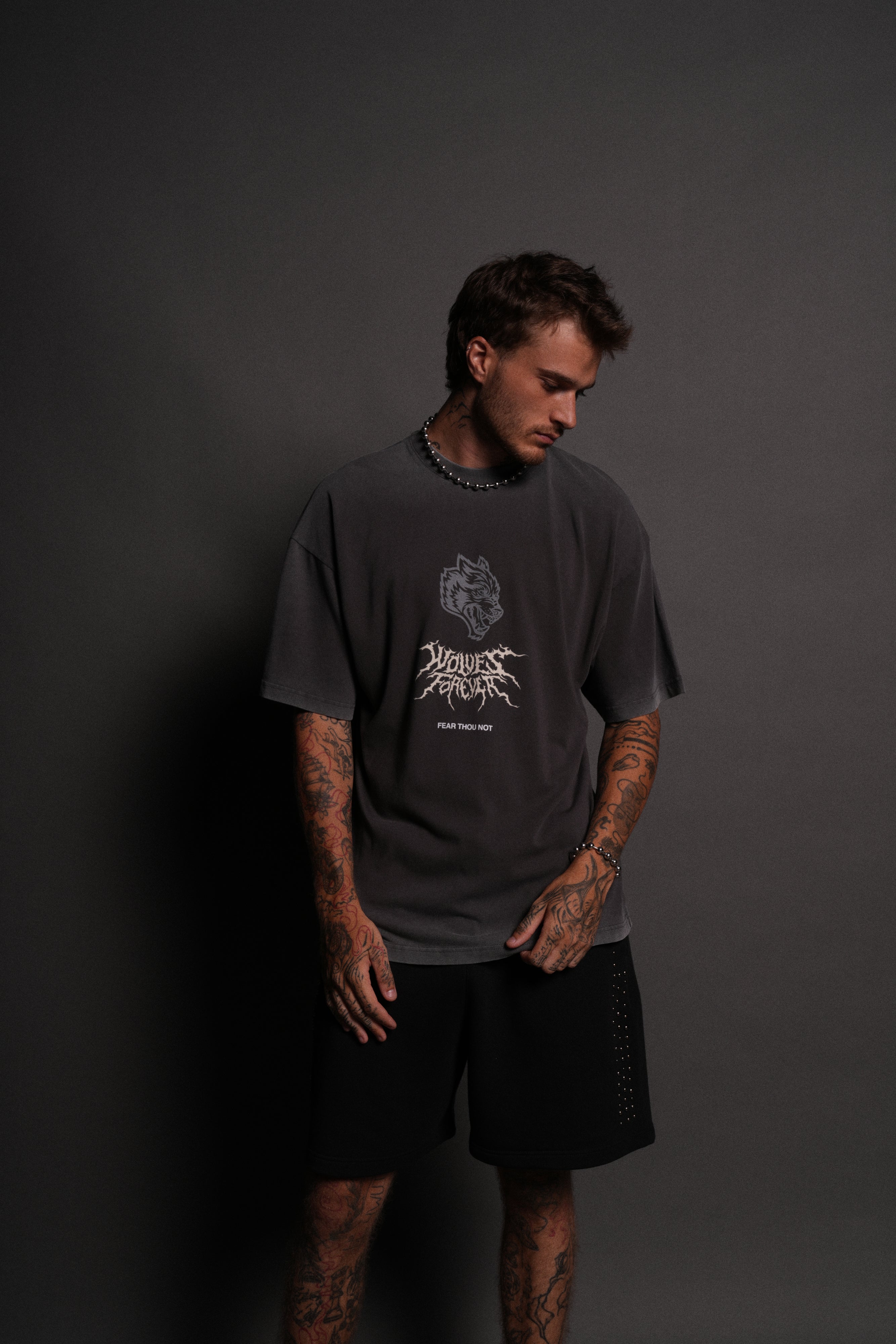 Casted Out "Premium" Oversized Tee in Wolf Gray