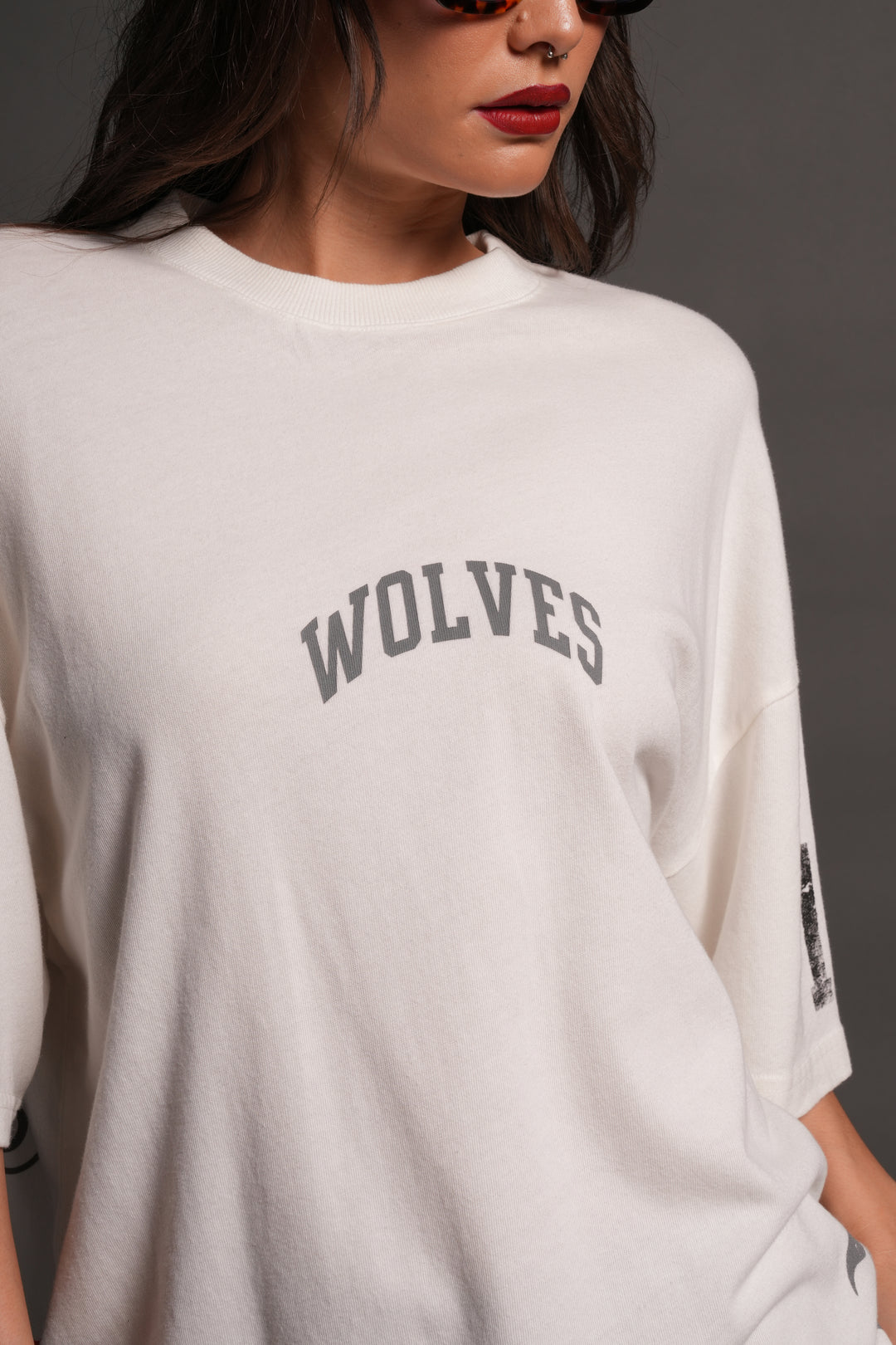 La Ca Frvr Premium Oversized Tee in Cream