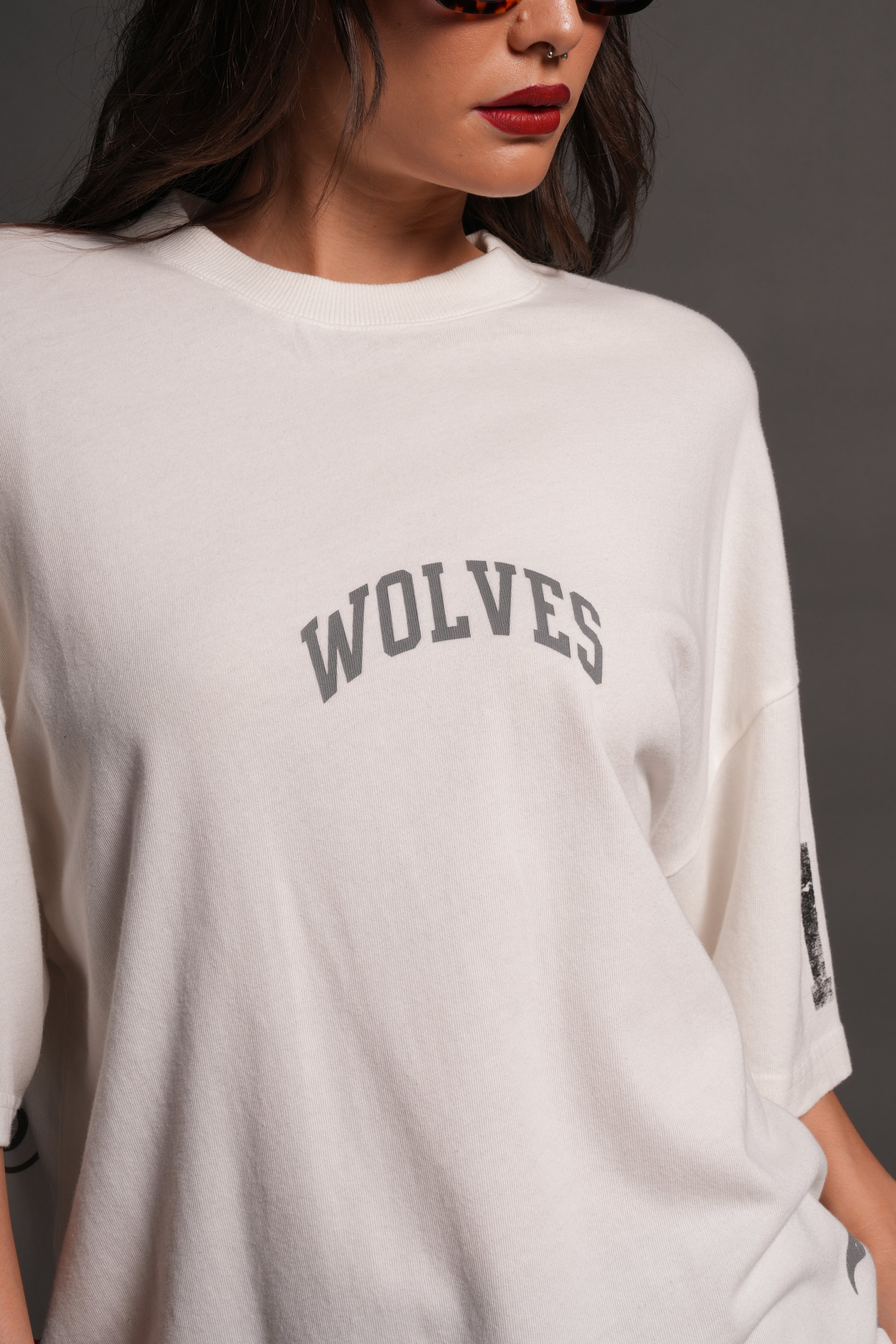 La Ca Frvr Premium Oversized Tee in Cream