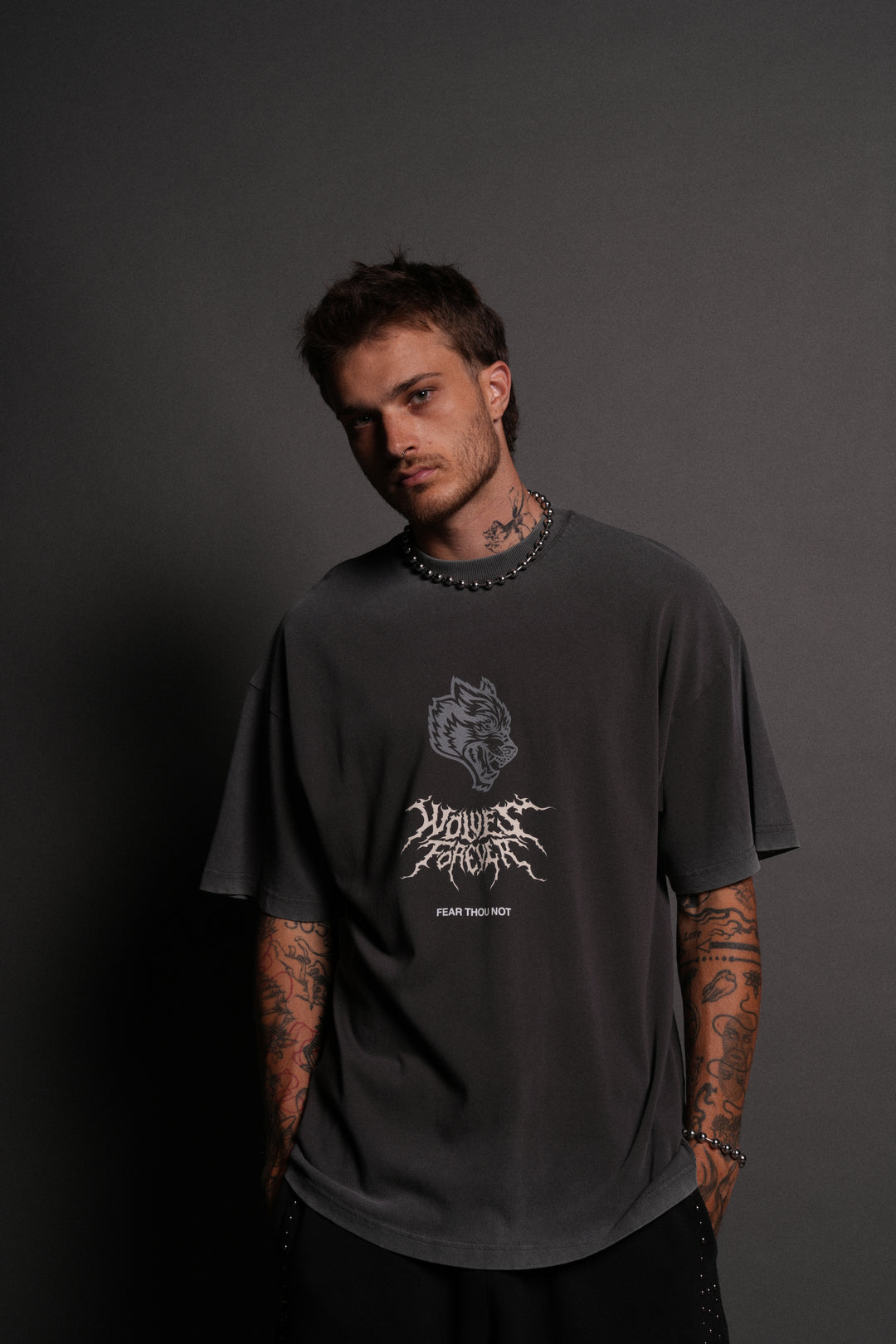 Casted Out "Premium" Oversized Tee in Wolf Gray
