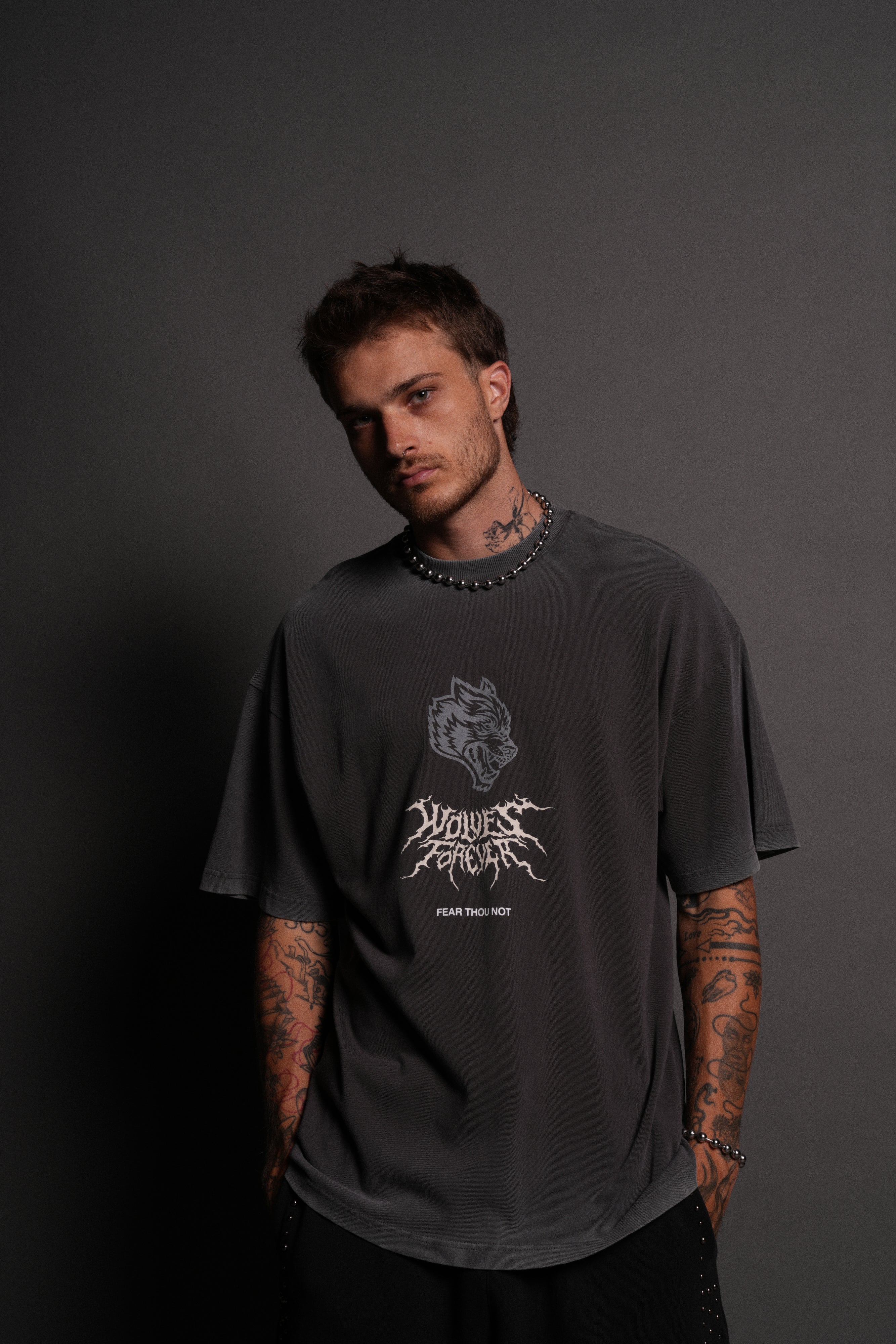 Casted Out "Premium" Oversized Tee in Wolf Gray