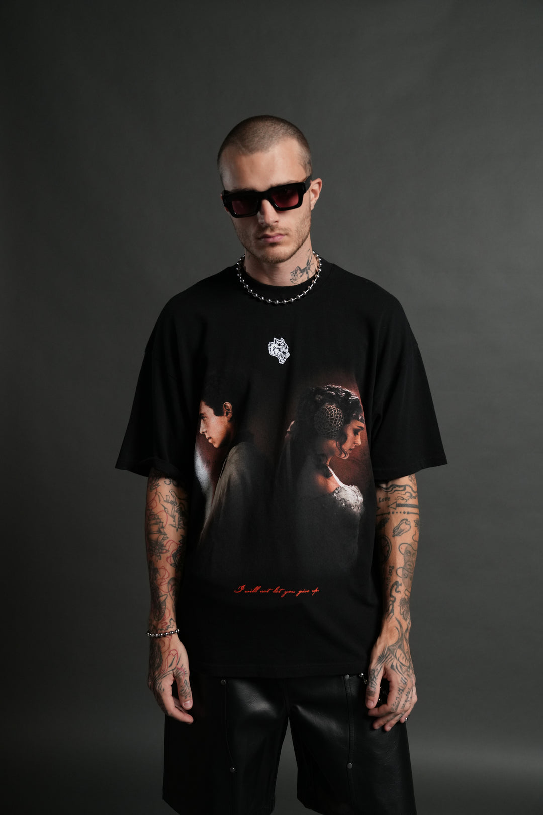 Crossed Paths "Premium" Oversized Unisex Tee in Black