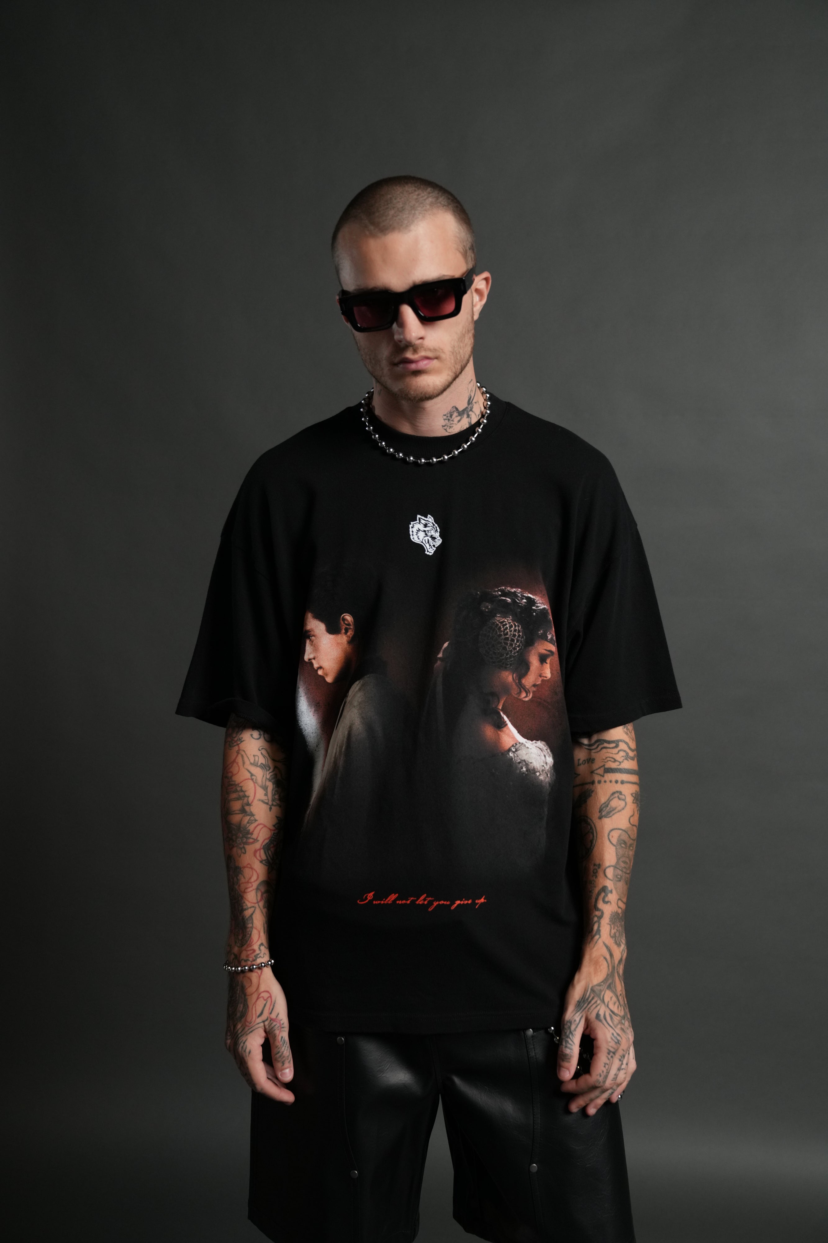 Crossed Paths "Premium" Oversized Unisex Tee in Black