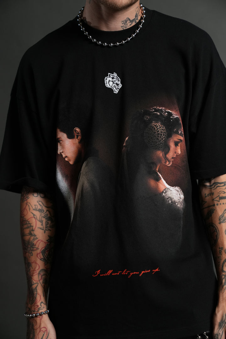 Crossed Paths "Premium" Oversized Unisex Tee in Black