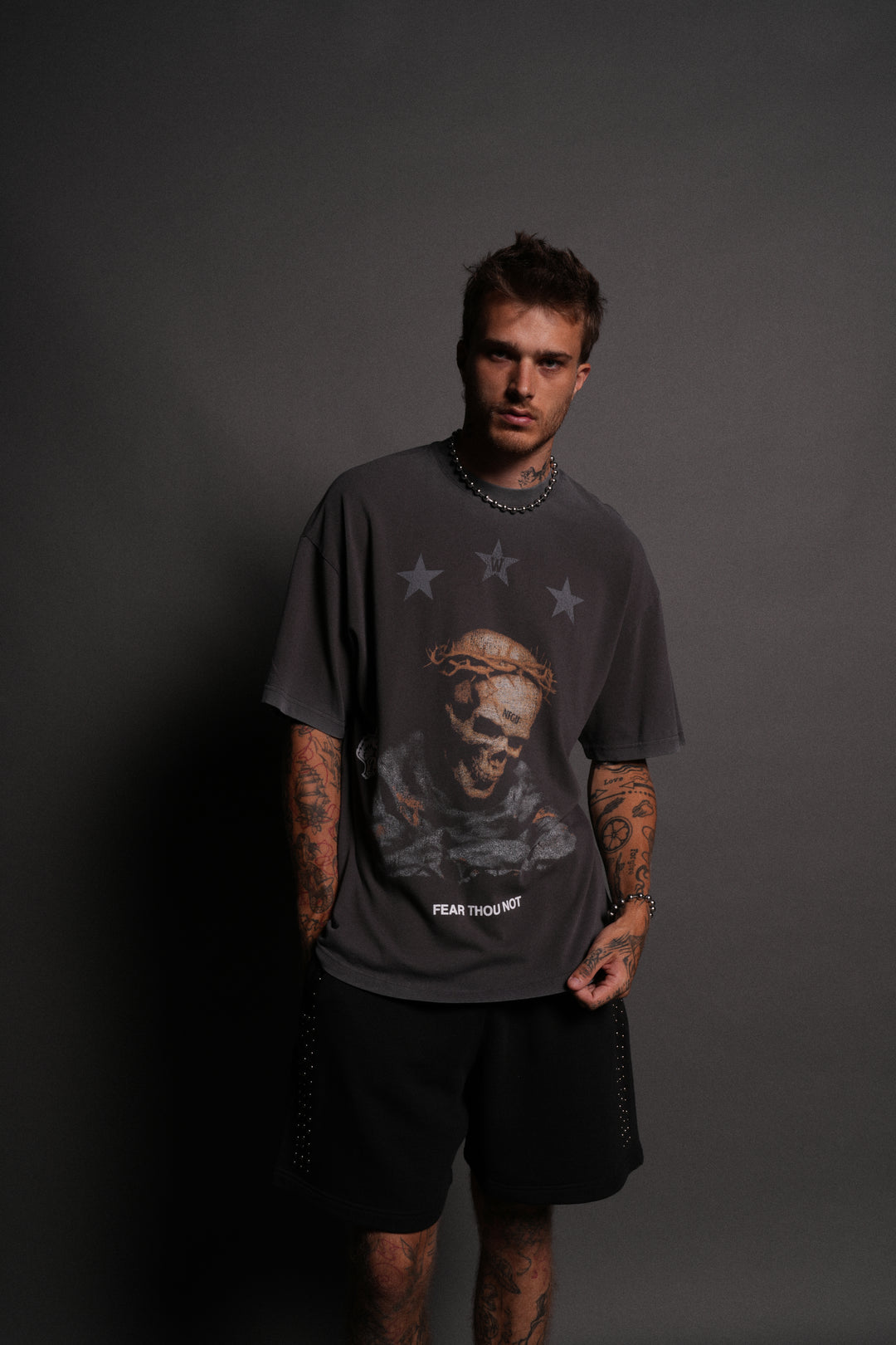 Fear Thou Not "Premium" Oversized Tee in Wolf Gray