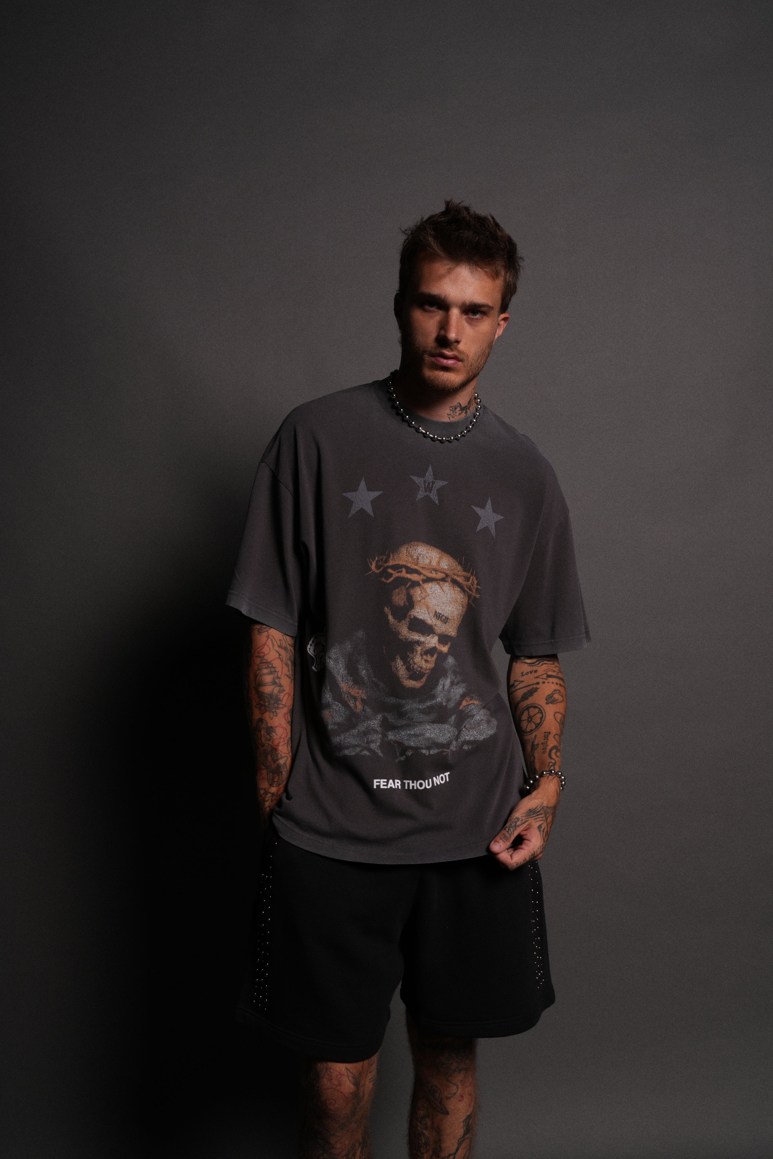 Fear Thou Not "Premium" Oversized Tee in Wolf Gray