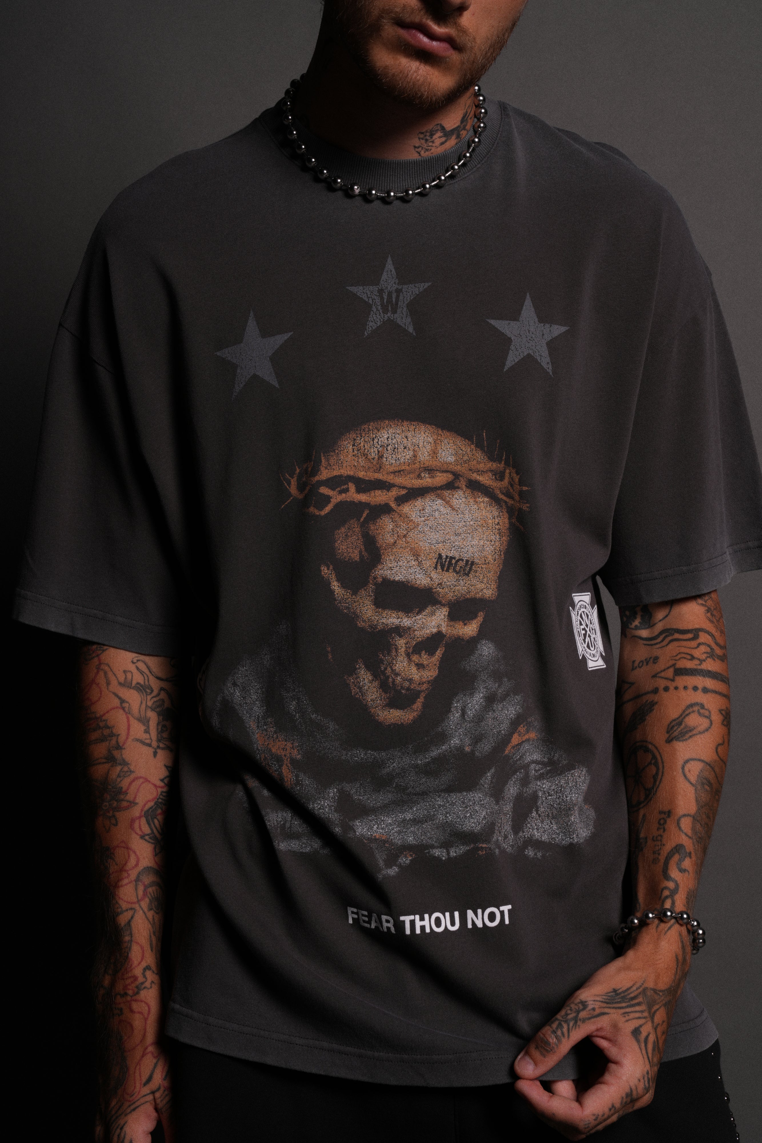 Fear Thou Not "Premium" Oversized Tee in Wolf Gray