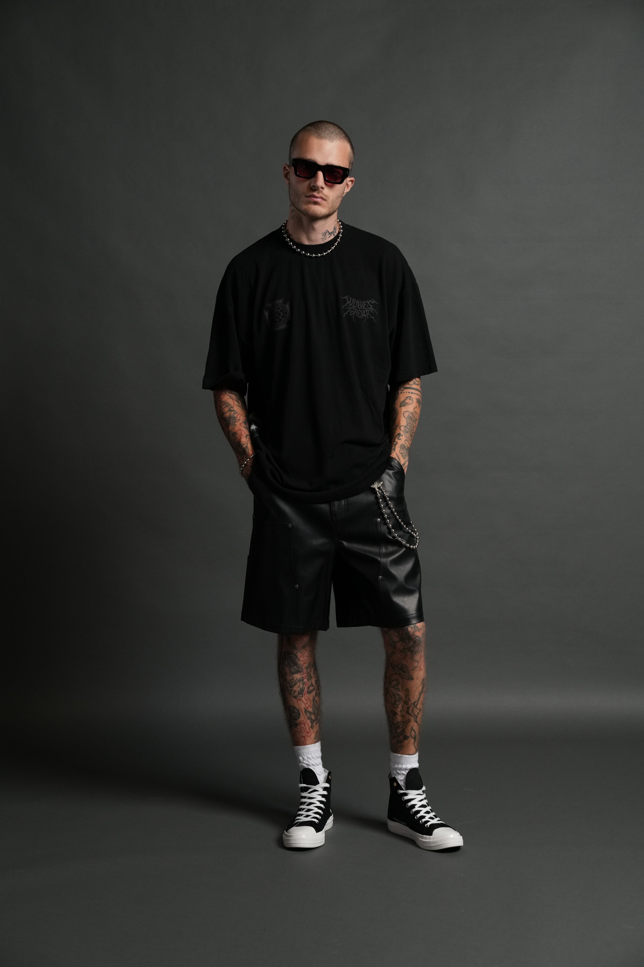 Dark Power "Side By Side" Series Premium Oversized Tee in Black