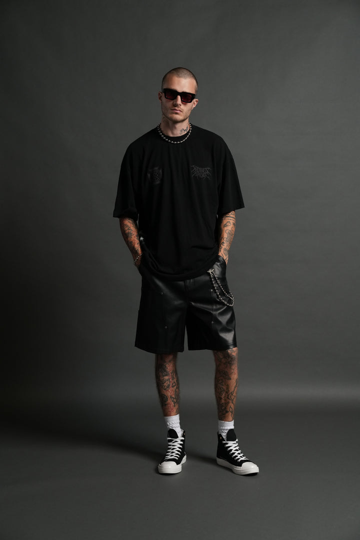 Dark Power "Side By Side" Series Premium Oversized Tee in Black