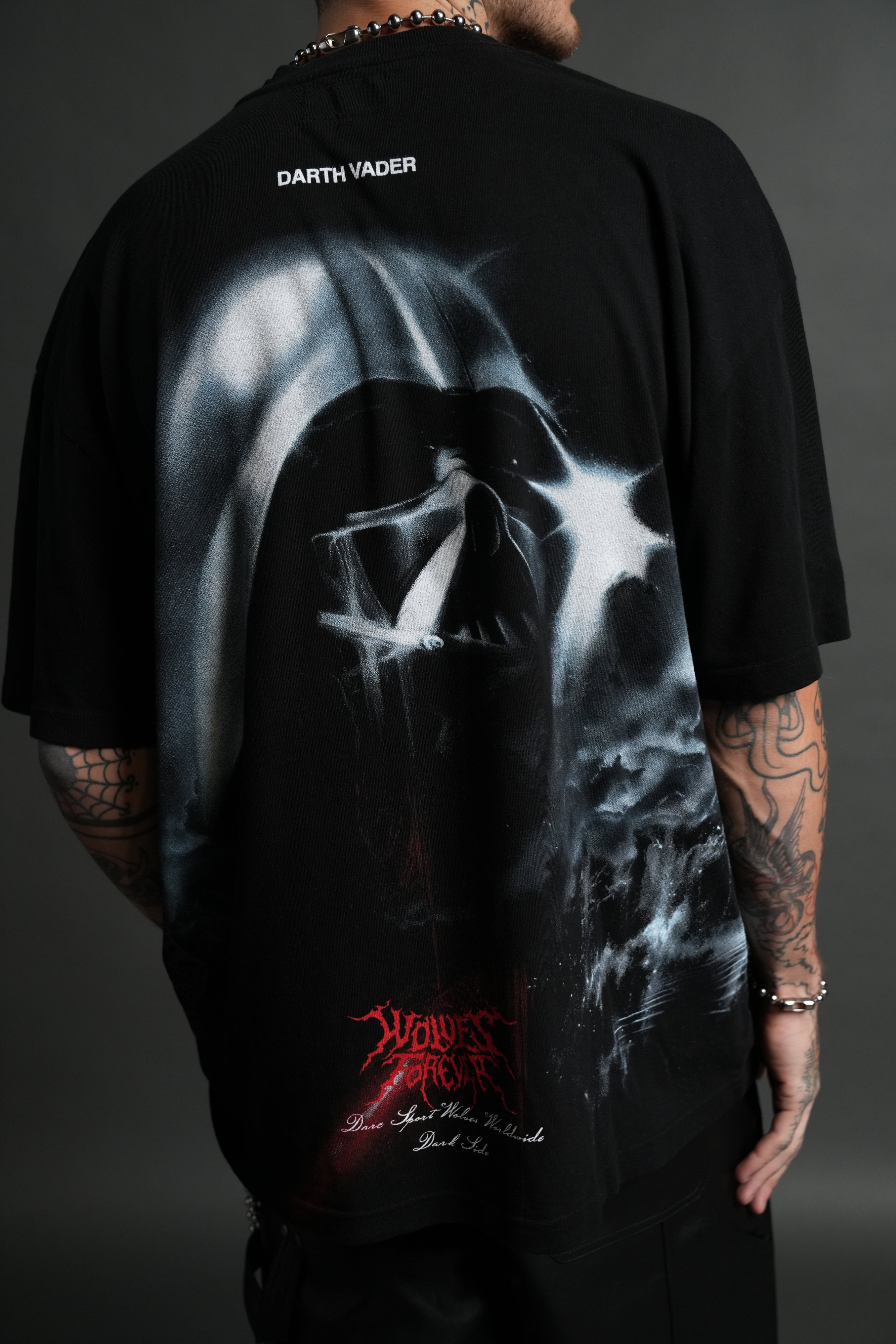 Dark Power "Side By Side" Series Premium Oversized Tee in Black