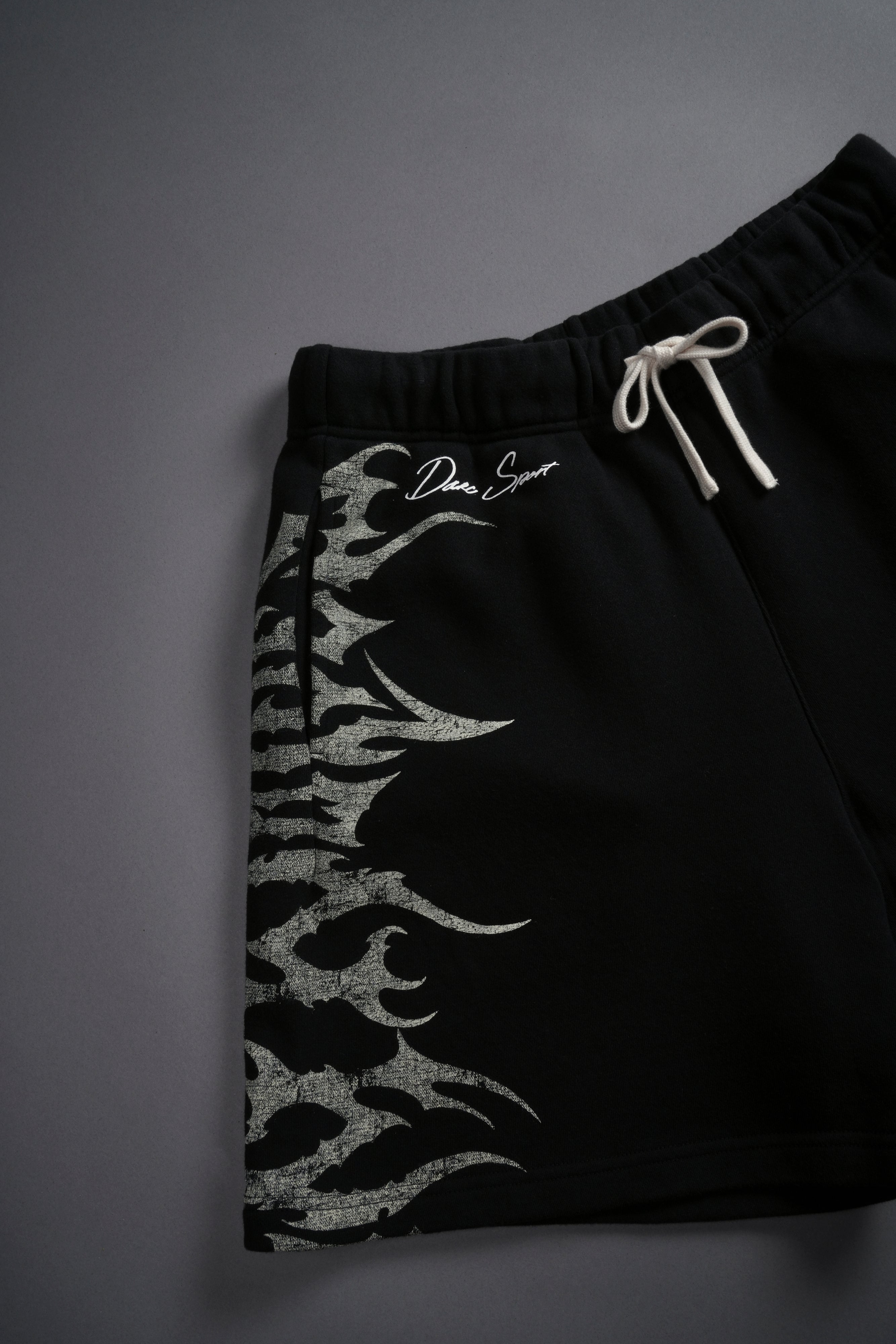 Wolf Iron Oversized Post Lounge Sweat Shorts in Black