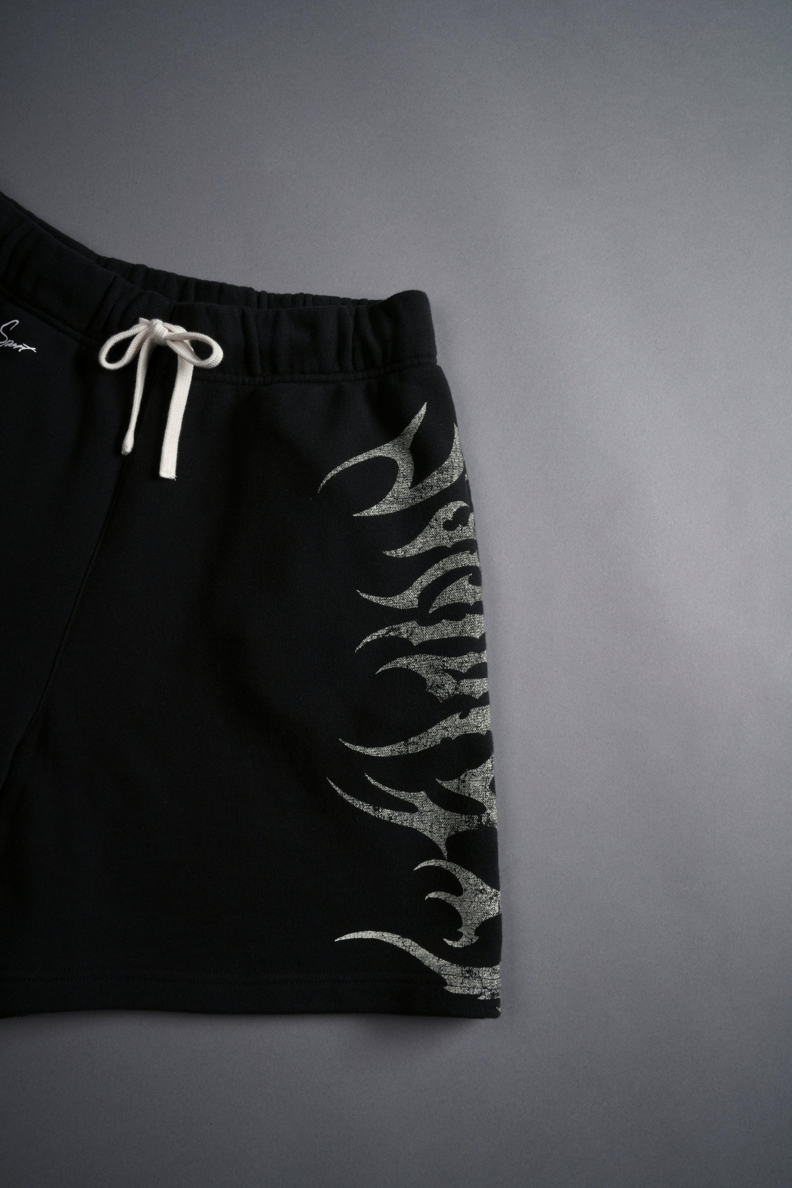 Wolf Iron Oversized Post Lounge Sweat Shorts in Black