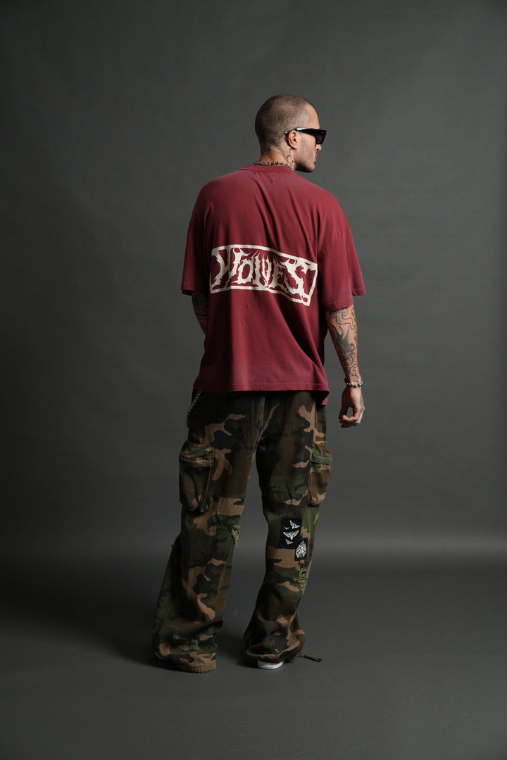 Ashes of the Dark V2 "Premium" Oversized Tee in Cherry Red Drift Wash