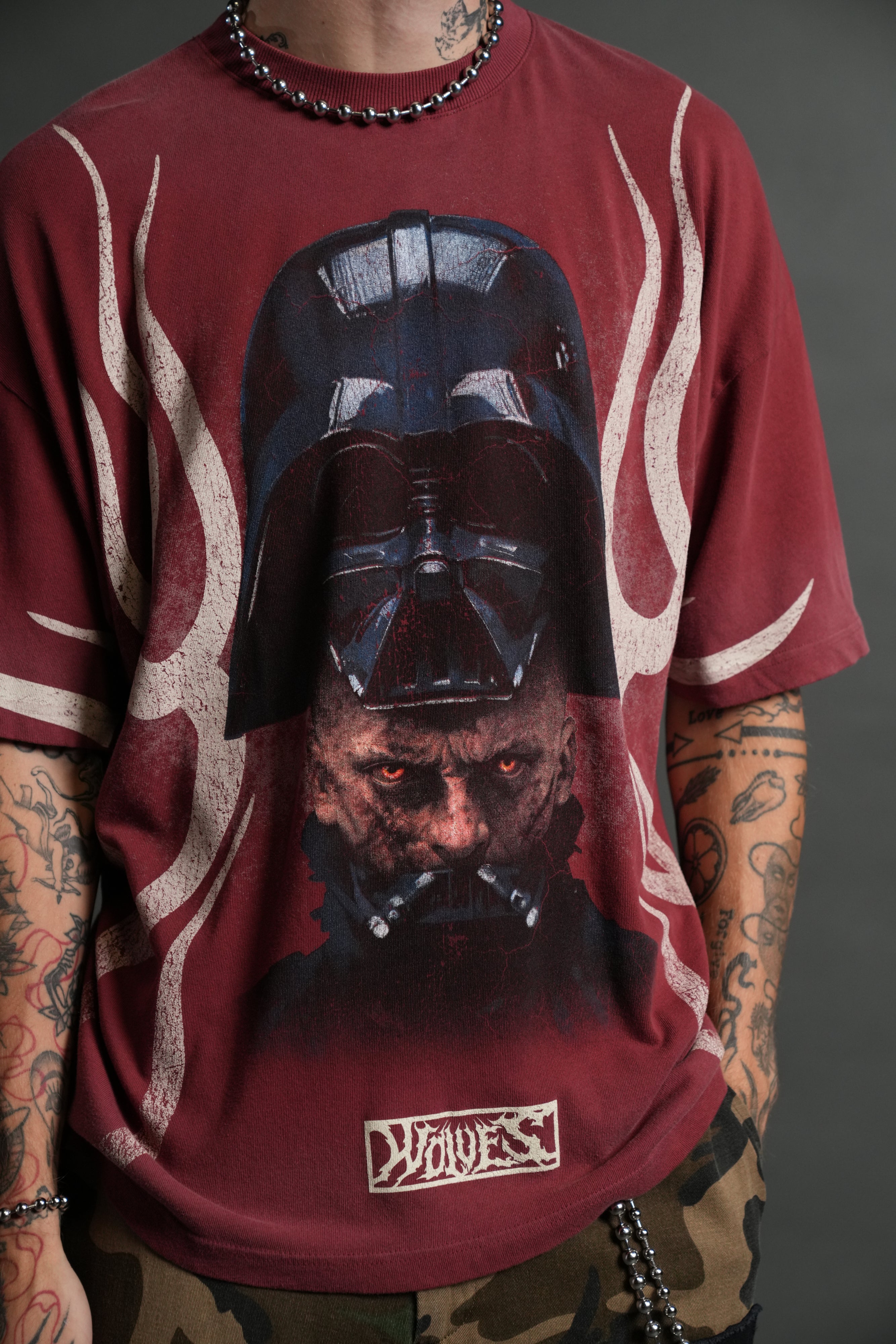 Ashes of the Dark V2 "Premium" Oversized Tee in Cherry Red Drift Wash