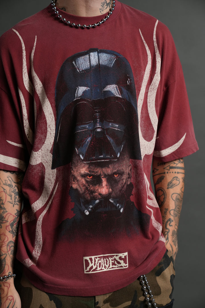 Ashes of the Dark V2 "Premium" Oversized Tee in Cherry Red Drift Wash