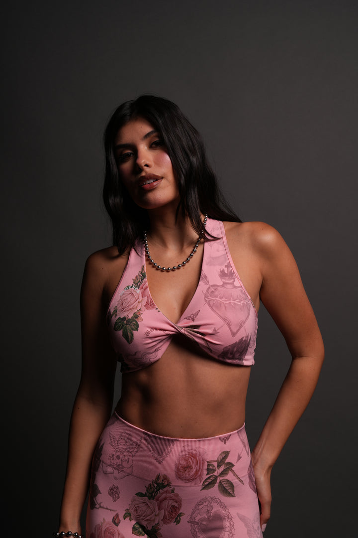 Chopper "Everson" Seamless Twist Bra in De la Rosa