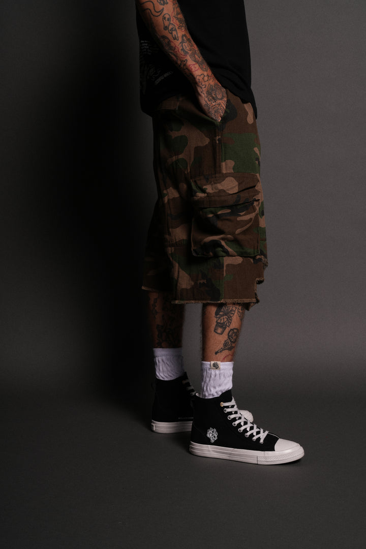Wolf Chopper Duke Cargo Shorts in Woodland Camo