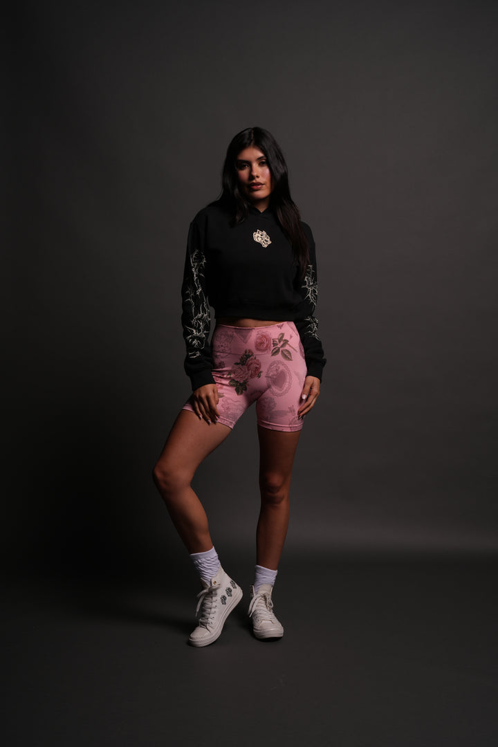 Thorns Rose Hoodie in Black