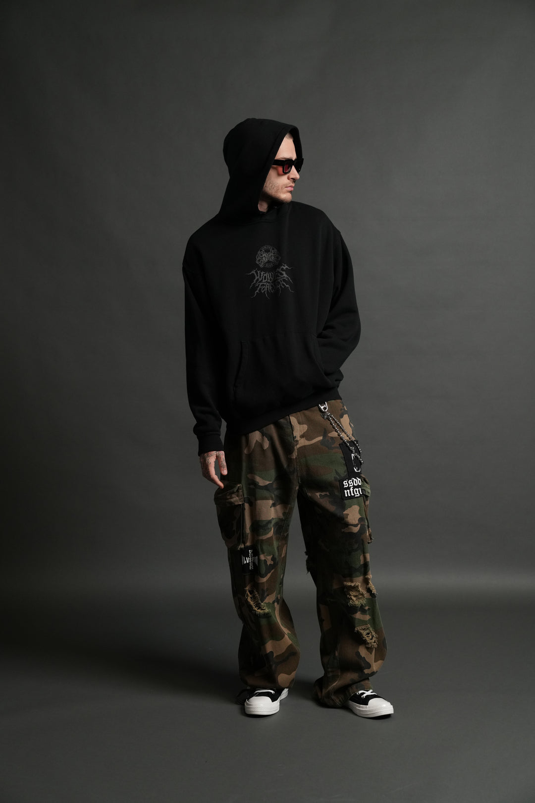 Dark Rage "Pierce" Hoodie in Black