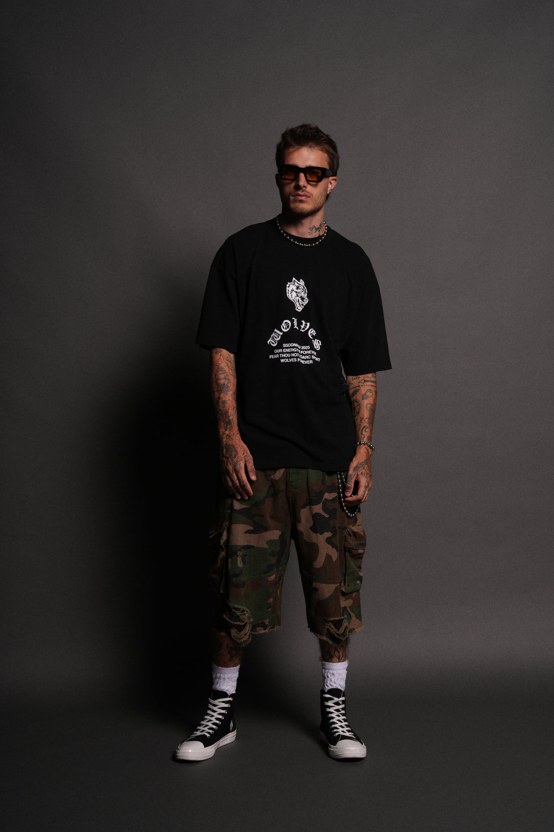 Saint "Side By Side" Series Premium Oversized Tee in Black